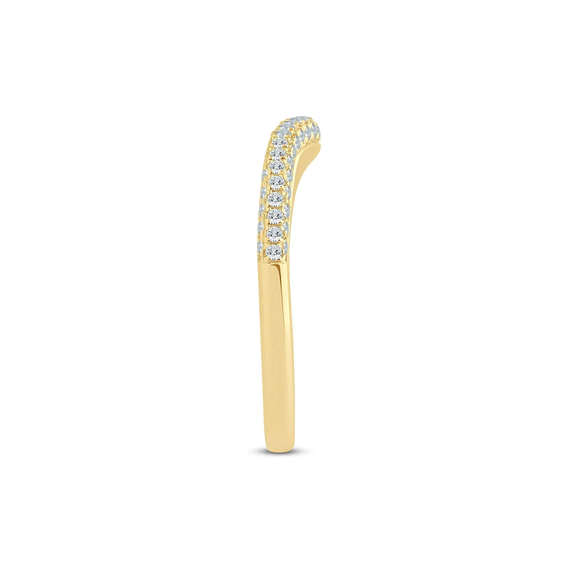 1/3 CT. Tw. Lab Grown Diamond Pave Contour Band Ring 14K Yellow Gold Size 5.5 1.5mm - Image 3
