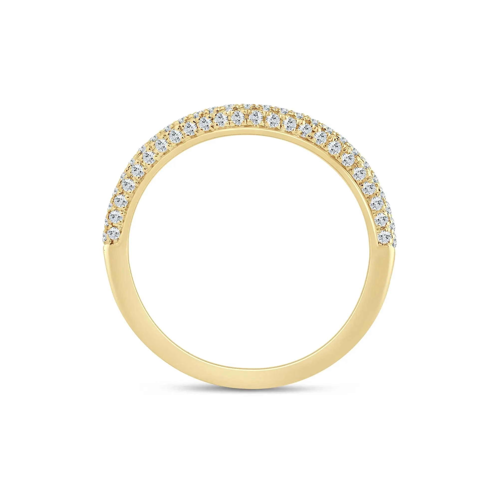 1/3 CT. Tw. Lab Grown Diamond Pave Contour Band Ring 14K Yellow Gold Size 7 1.5mm - Image 2