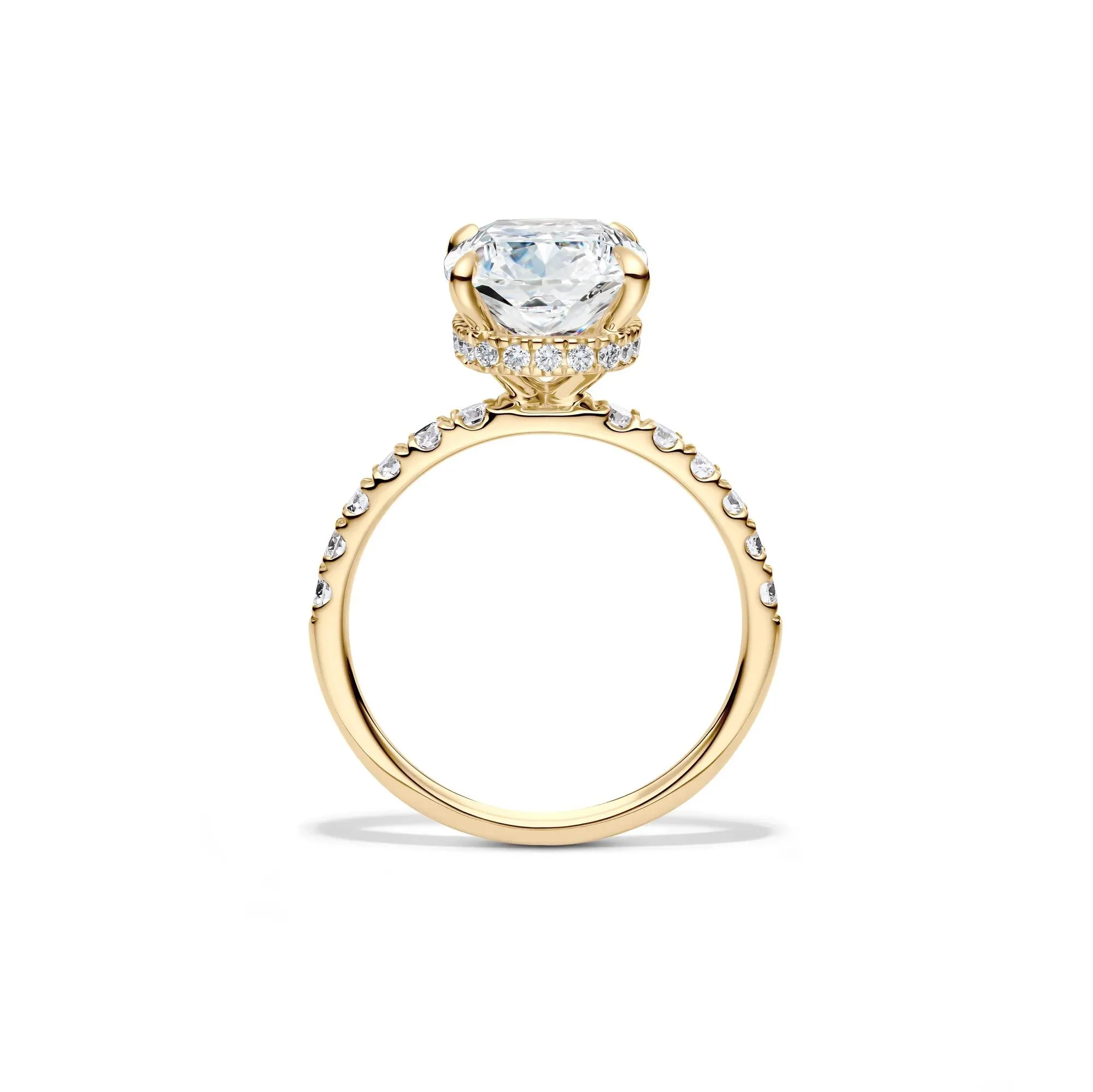 5 CT. Tw. Lab Grown Diamond Elongated Cushion Bridal Set 14K Yellow Gold Ring Size 6 2mm - Image 2