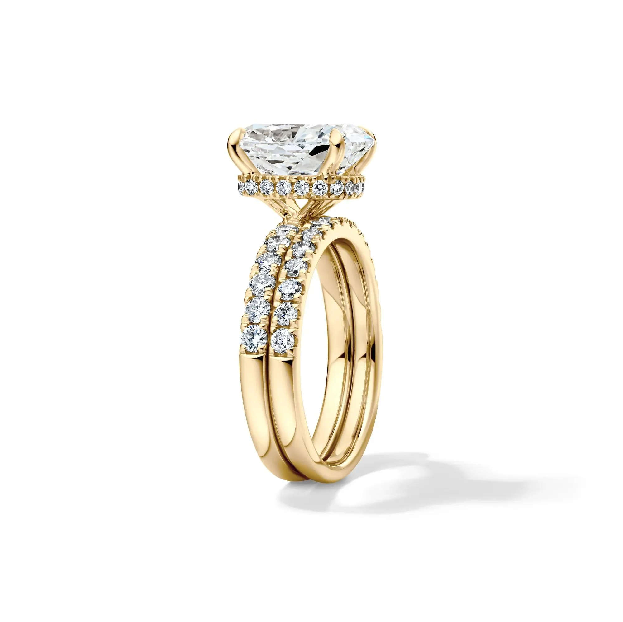 5 CT. Tw. Lab Grown Diamond Elongated Cushion Bridal Set 14K Yellow Gold Ring Size 6 2mm - Image 3