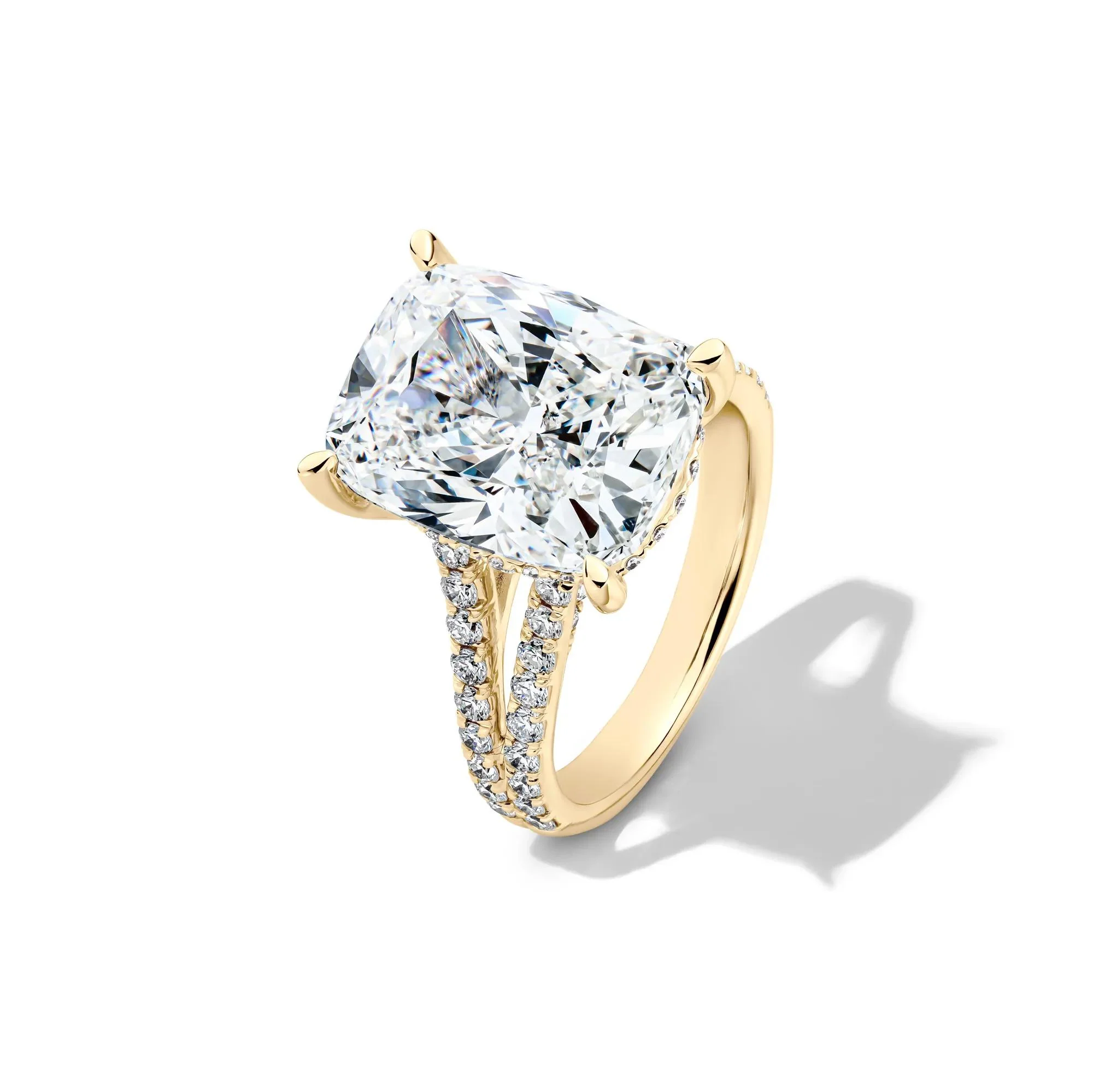 11 CT. Tw. Lab Grown Diamond Elongated Cushion-Cut Engagement Ring 14K Yellow Gold Size 6.5 1.5mm - Image 4