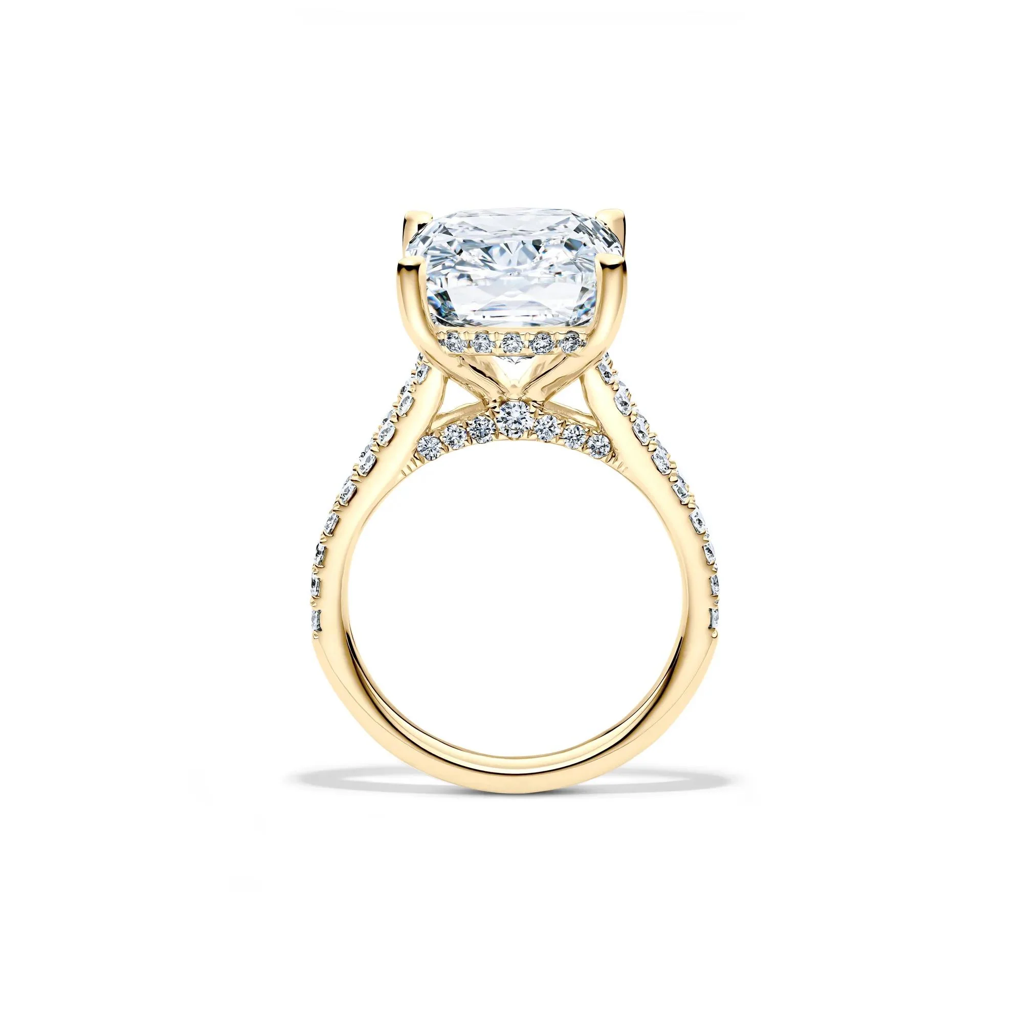 11 CT. Tw. Lab Grown Diamond Elongated Cushion-Cut Engagement Ring 14K Yellow Gold Size 8 1.5mm - Image 2