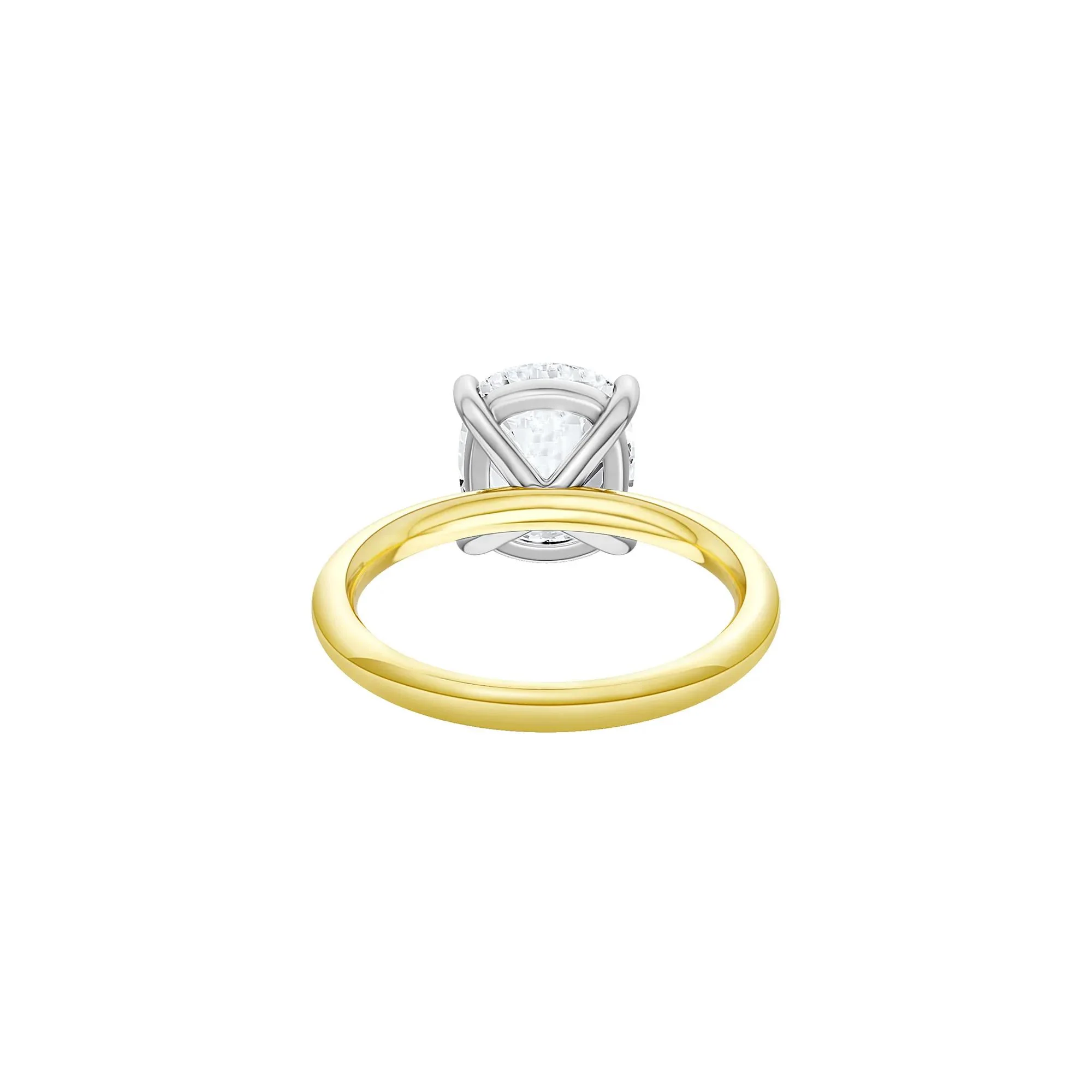 4 CT. Tw. Lab Grown Diamond Elongated Cushion-Cut Engagement Ring 14K Yellow and White Gold Size 10 2mm - Image 4