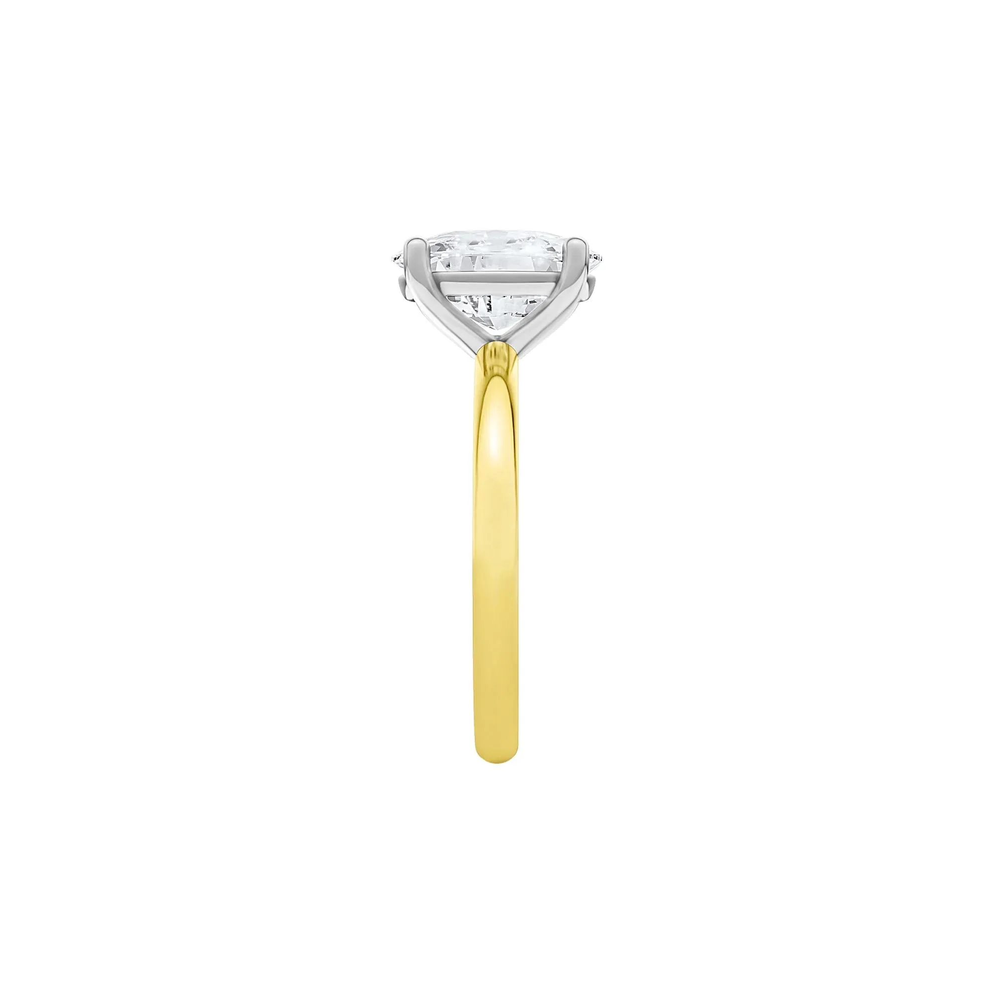 4 CT. Tw. Lab Grown Diamond Elongated Cushion-Cut Engagement Ring 14K Yellow and White Gold Size 12 2mm - Image 3
