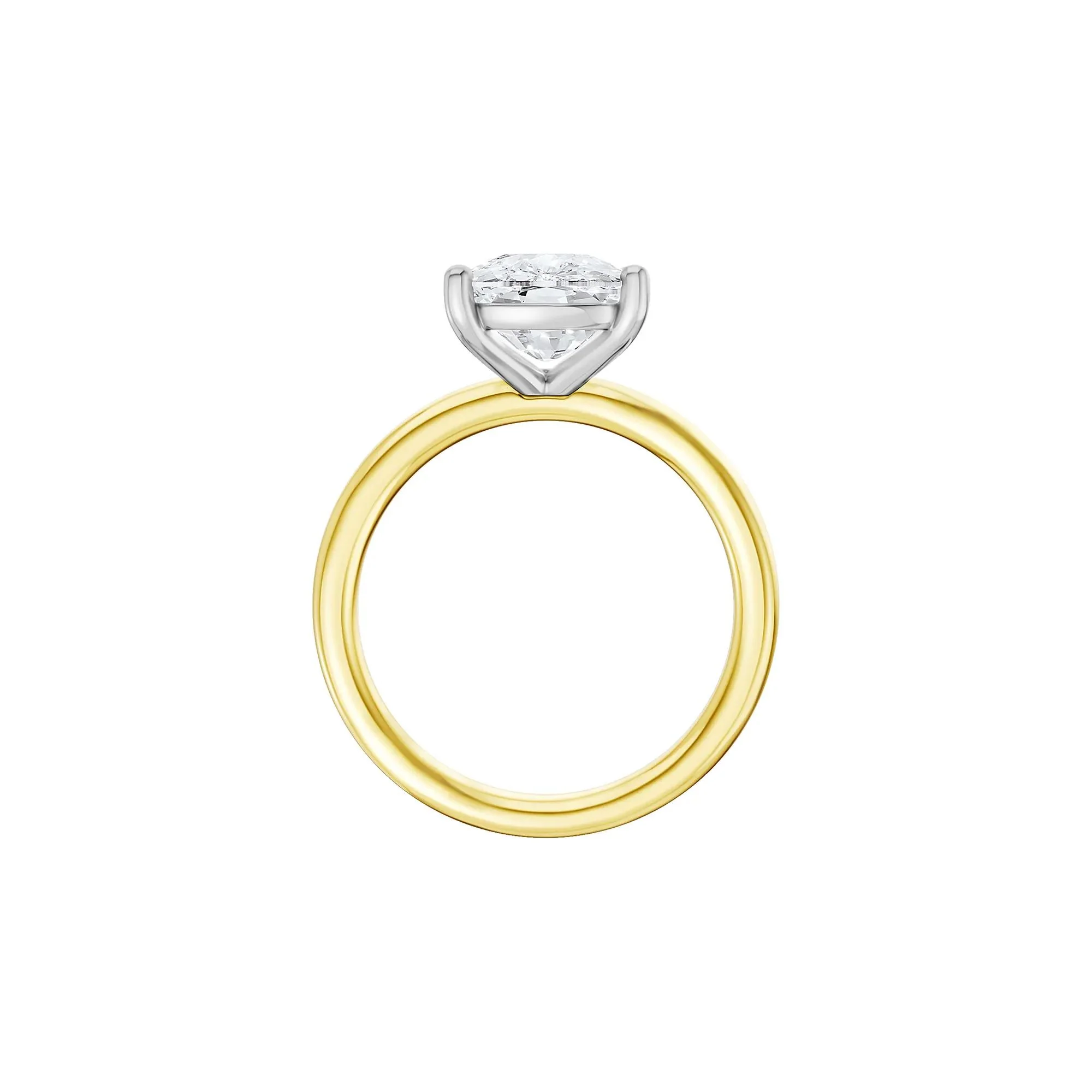 4 CT. Tw. Lab Grown Diamond Elongated Cushion-Cut Engagement Ring 14K Yellow and White Gold Size 8.5 2mm - Image 2