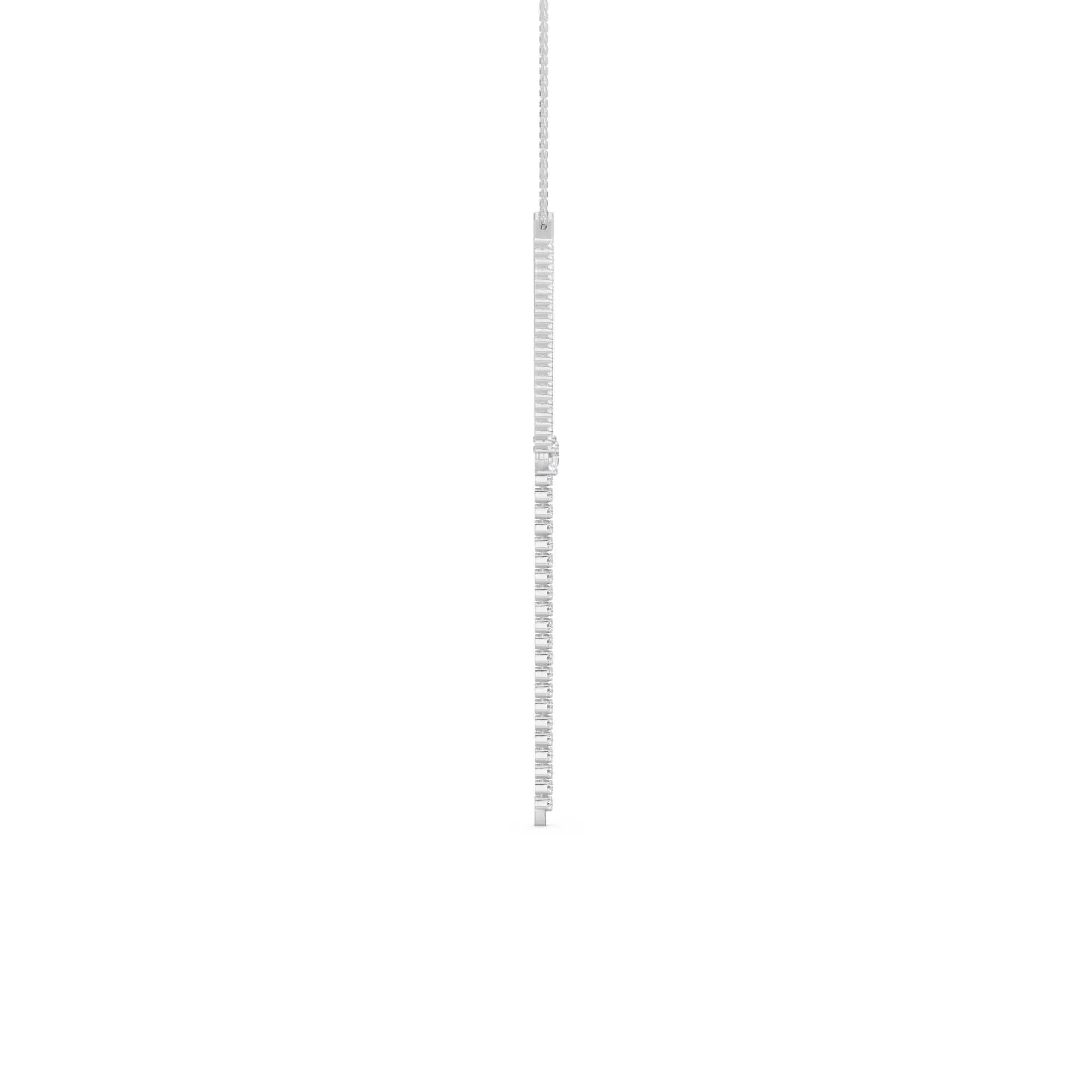 1 CT. Tw. Lab Grown Diamond Round Lariat Necklace 14K White Gold Size 17" - Image 3