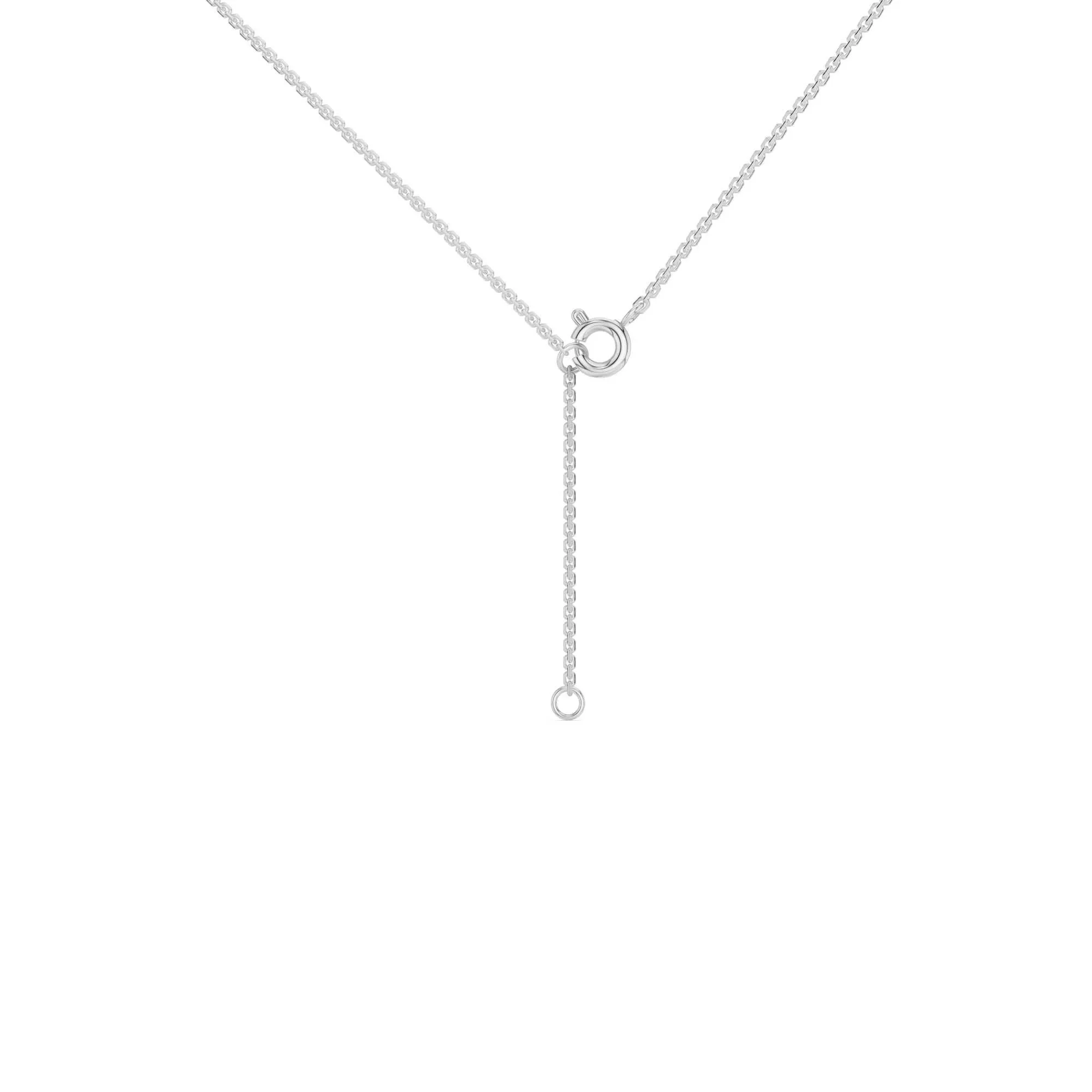 1 CT. Tw. Lab Grown Diamond Round Lariat Necklace 14K White Gold Size 17" - Image 4
