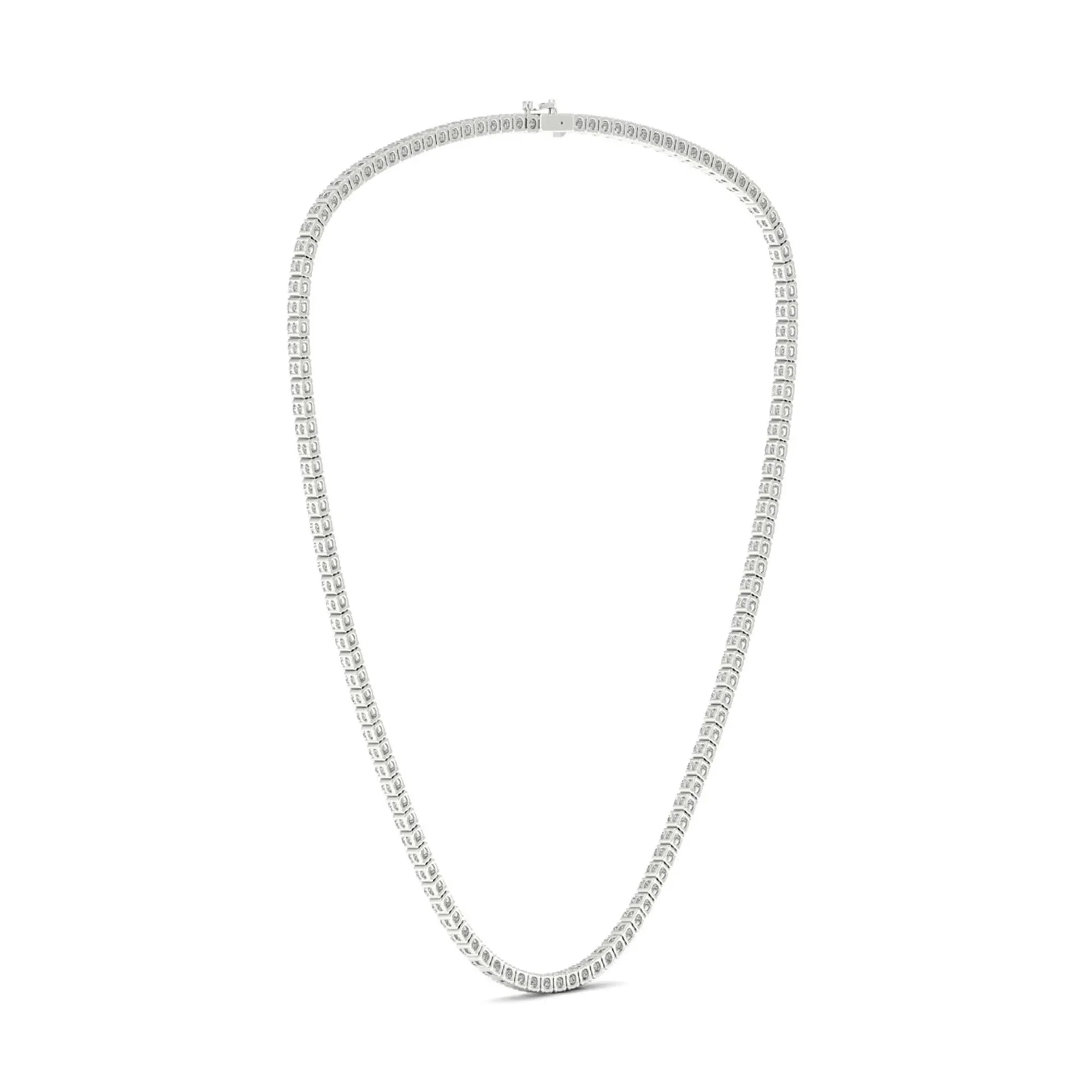 11 1/2 CT. Tw. Lab Grown Diamond Tennis Necklace 14K White Gold Size 16" - Image 3