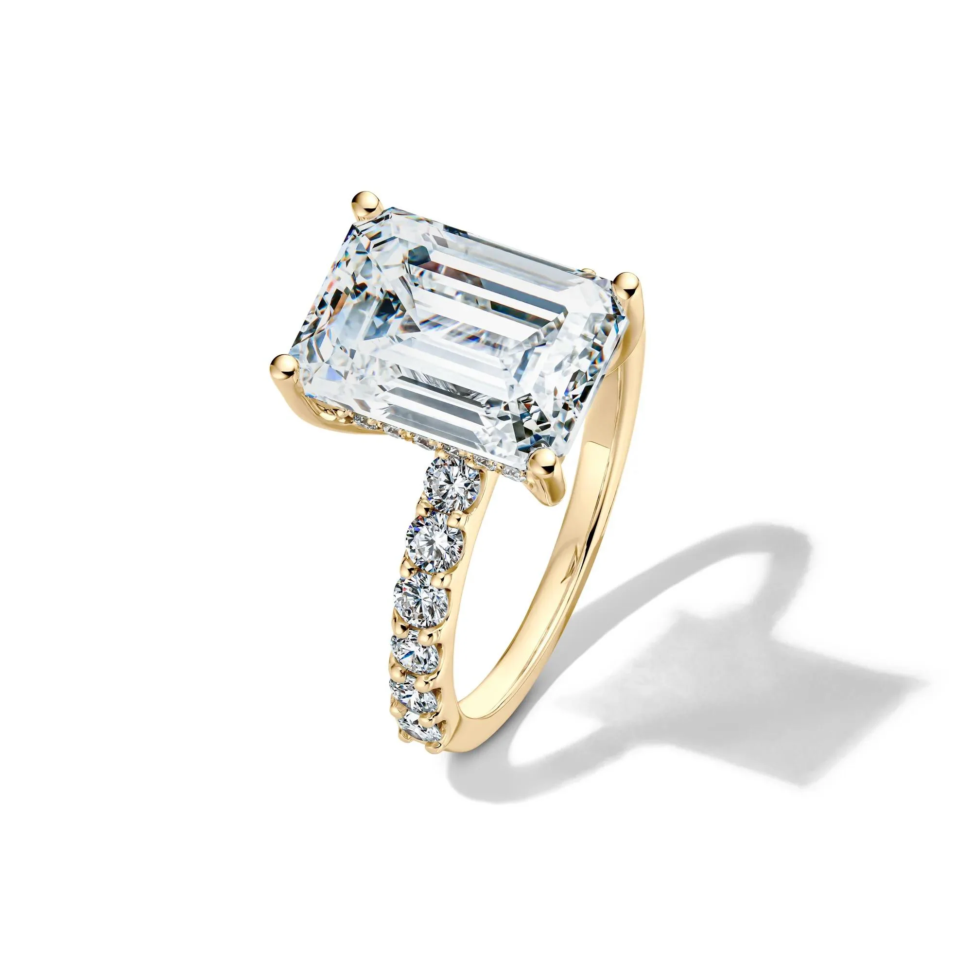 7 3/4 CT. Tw. Lab Grown Diamond Emerald-Cut Engagement Ring 14K Yellow Gold Size 5.5 12.5mm - Image 4