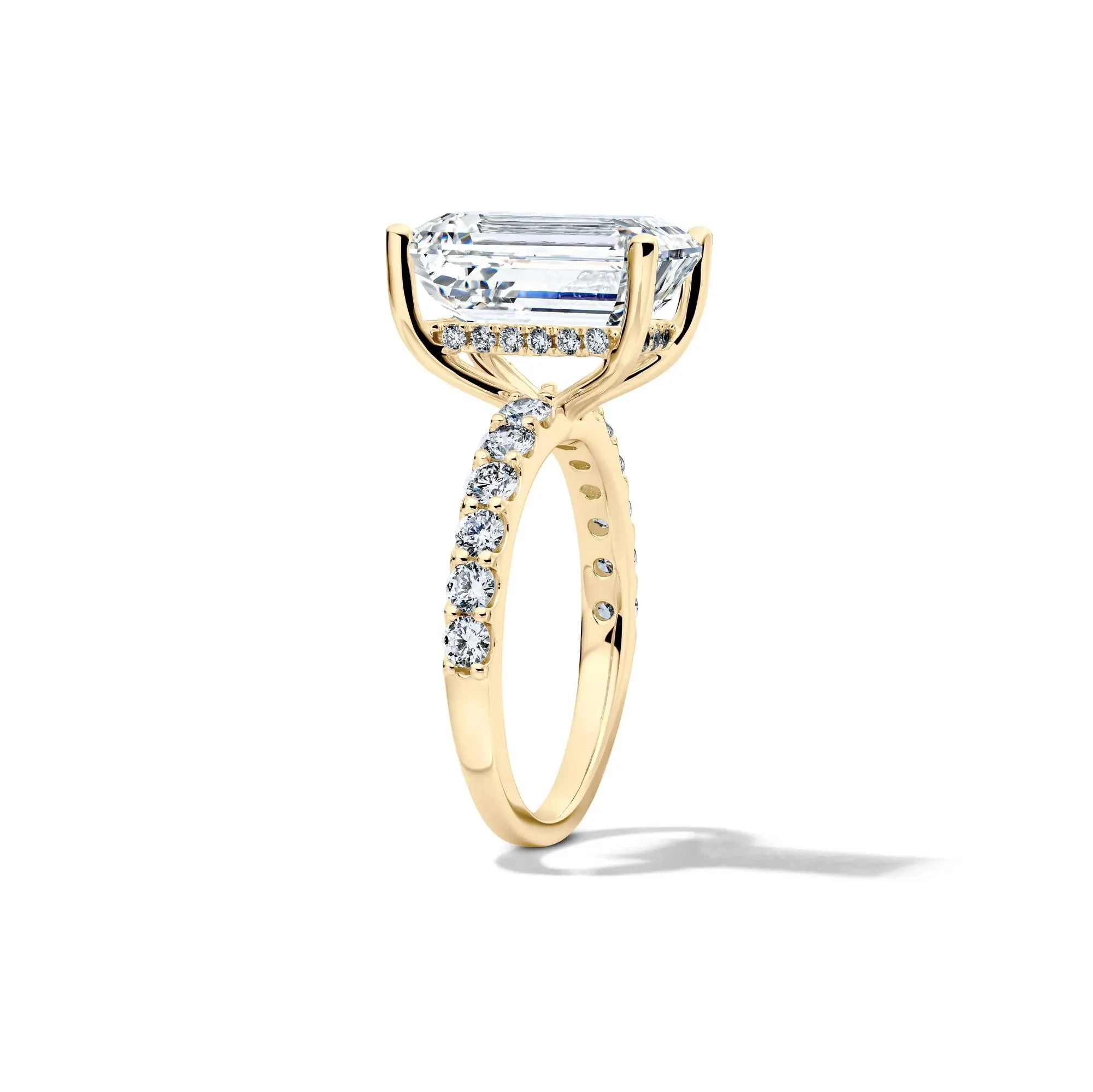 7 3/4 CT. Tw. Lab Grown Diamond Emerald-Cut Engagement Ring 14K Yellow Gold Size 8.5 12.5mm - Image 3