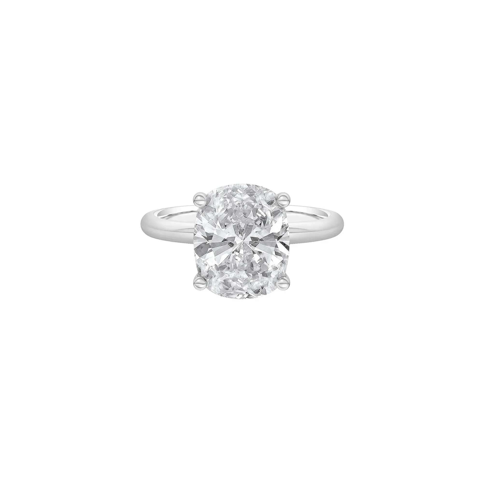 5 CT. Tw. Lab Grown Diamond Elongated Cushion-Cut Engagement Ring Platinum White Size 8 2mm