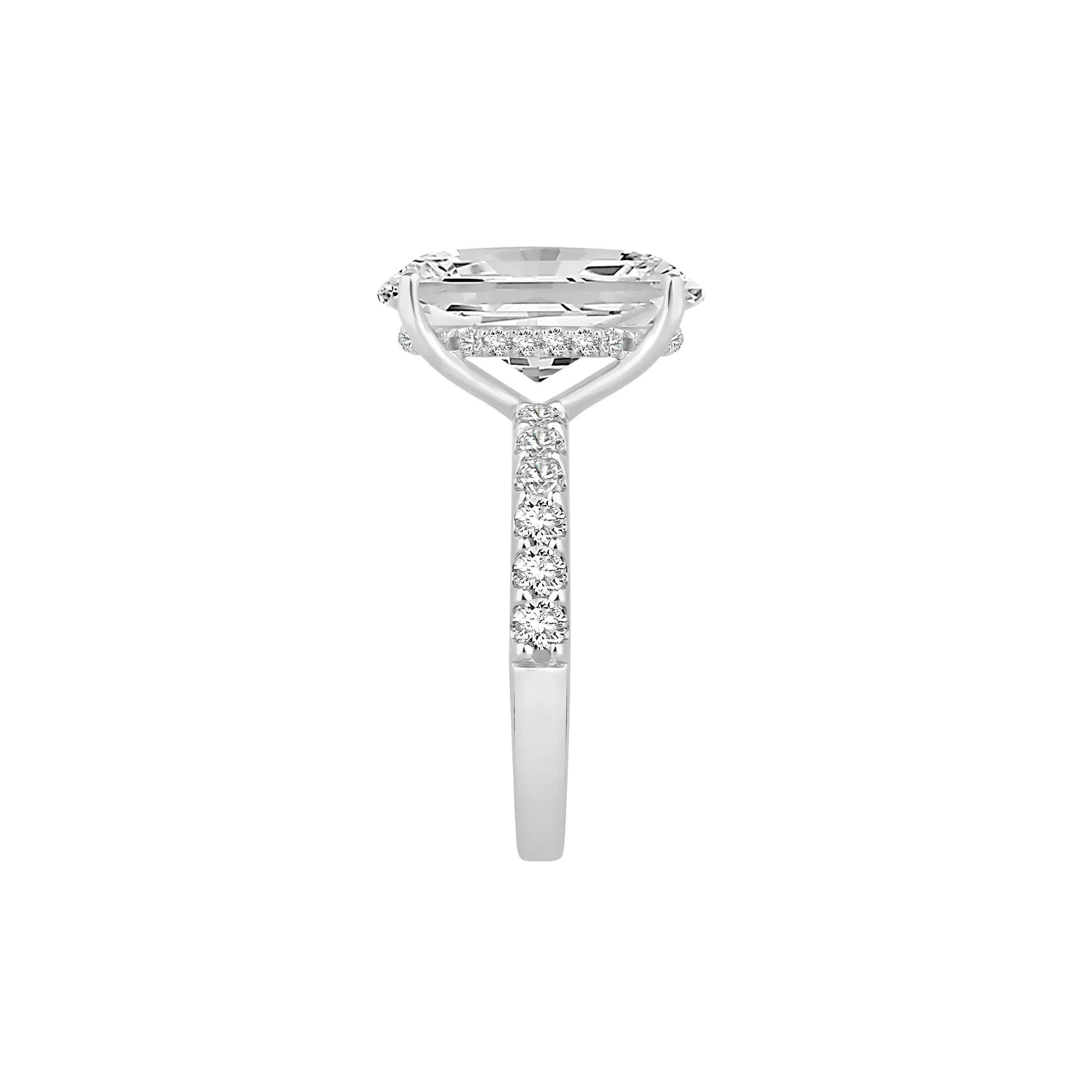 7 3/4 CT. Tw. Lab Grown Diamond Oval Engagement Ring 14K White Gold Size 8 - Image 3