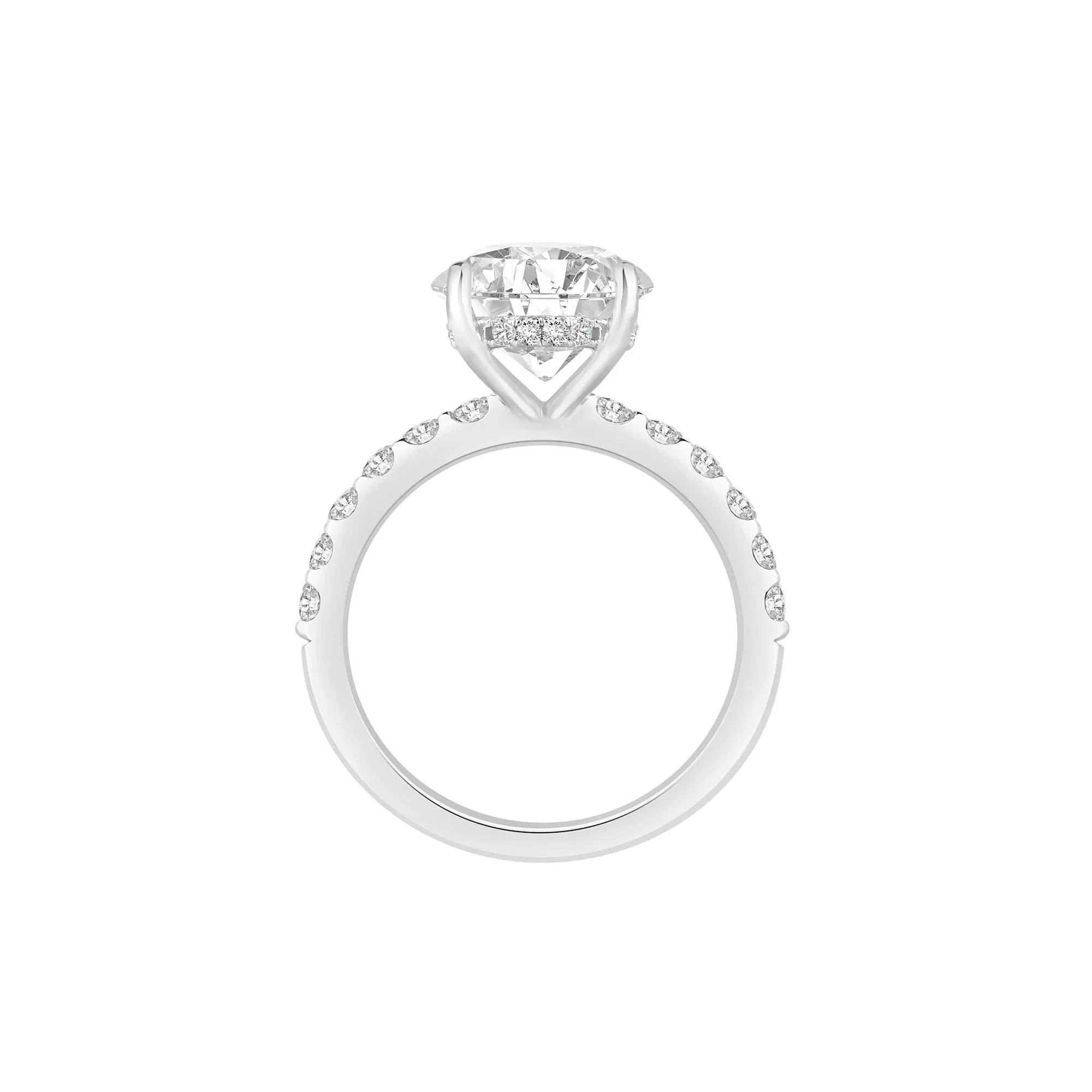7 3/4 CT. Tw. Lab Grown Diamond Oval Engagement Ring 14K White Gold Size 9 - Image 2