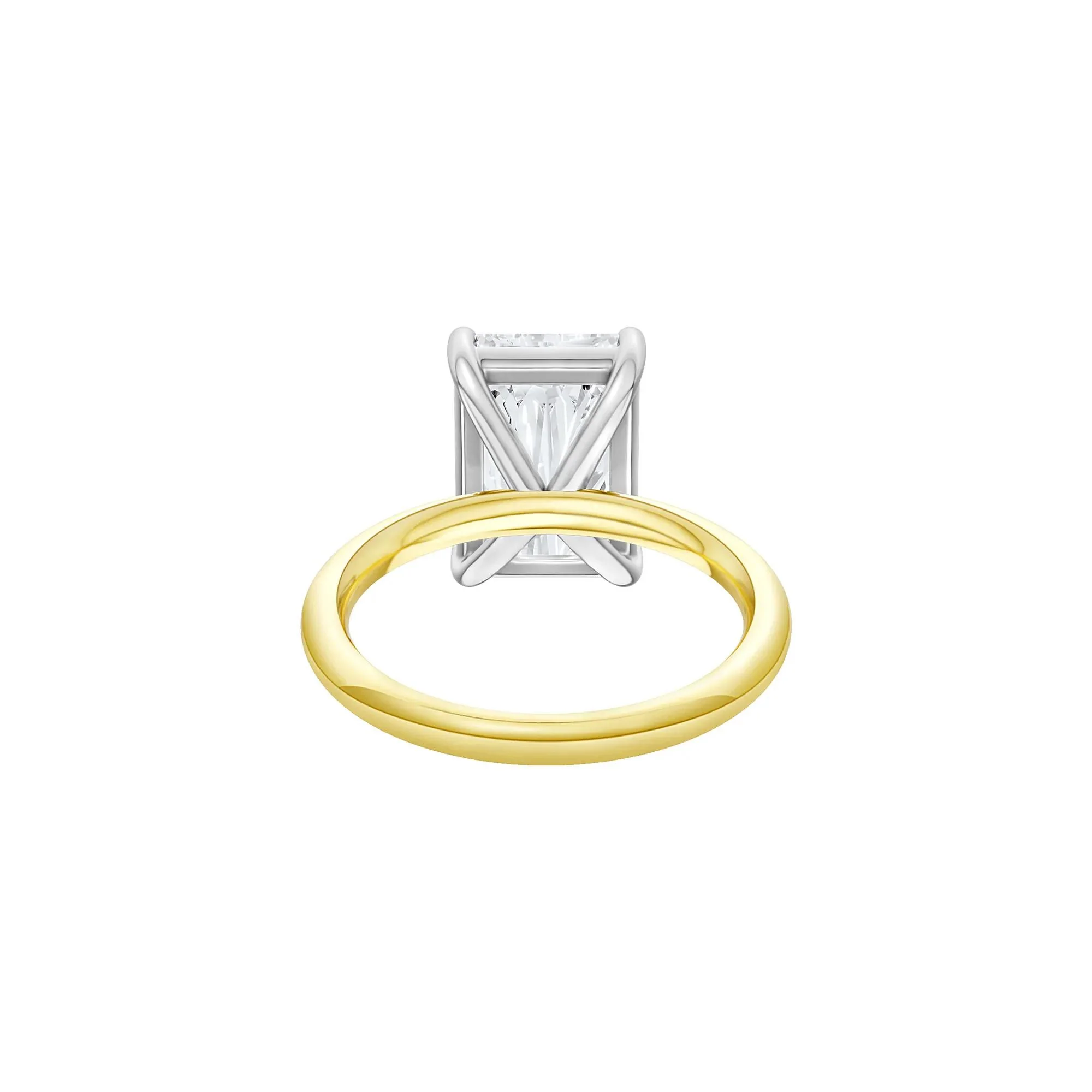 Lab Grown Diamond Radiant-Cut Solitaire Ring 14K Yellow & White Gold (5 CT.) Size 5.5 2mm - Image 4