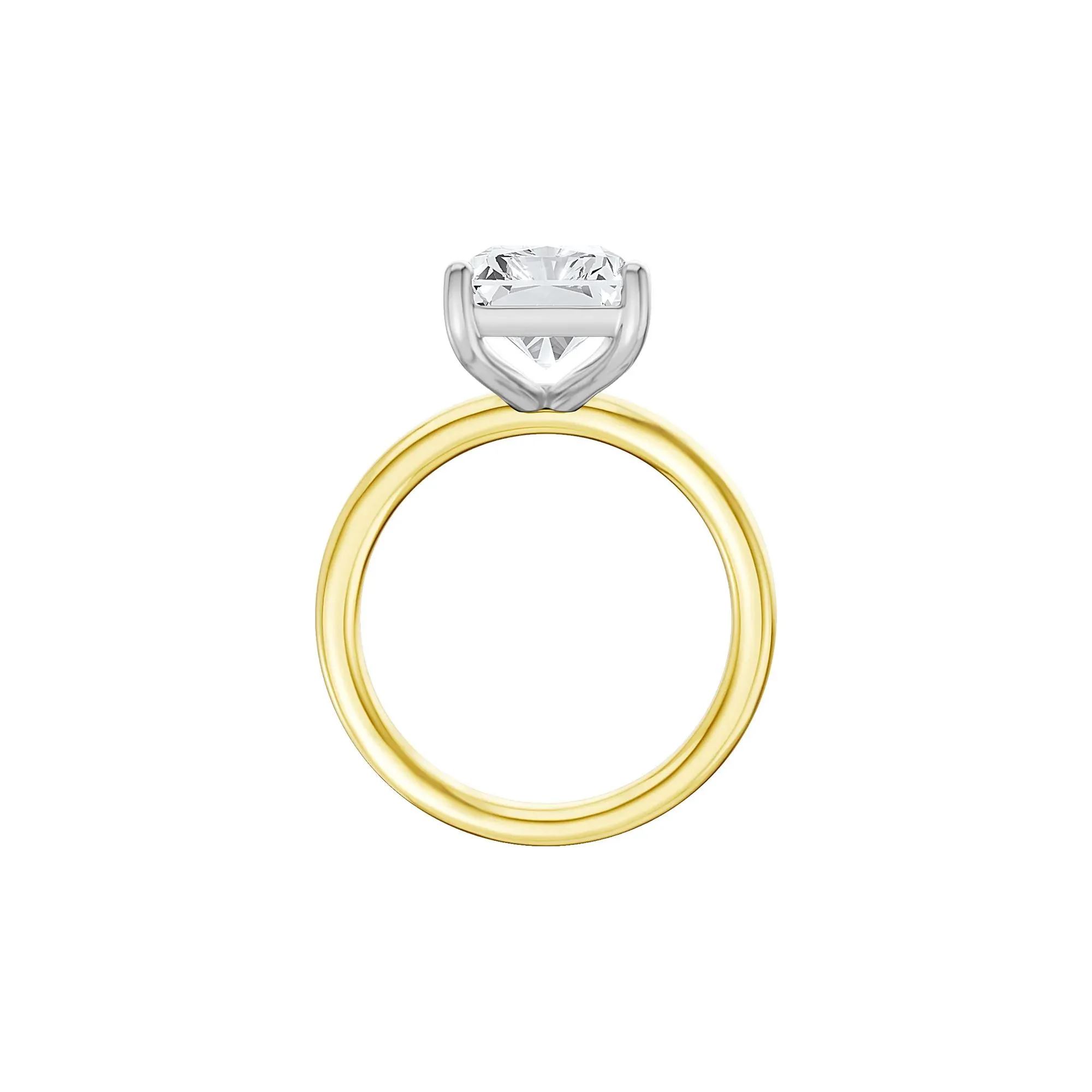 Lab Grown Diamond Radiant-Cut Solitaire Ring 14K Yellow & White Gold (5 CT.) Size 7.5 2mm - Image 2
