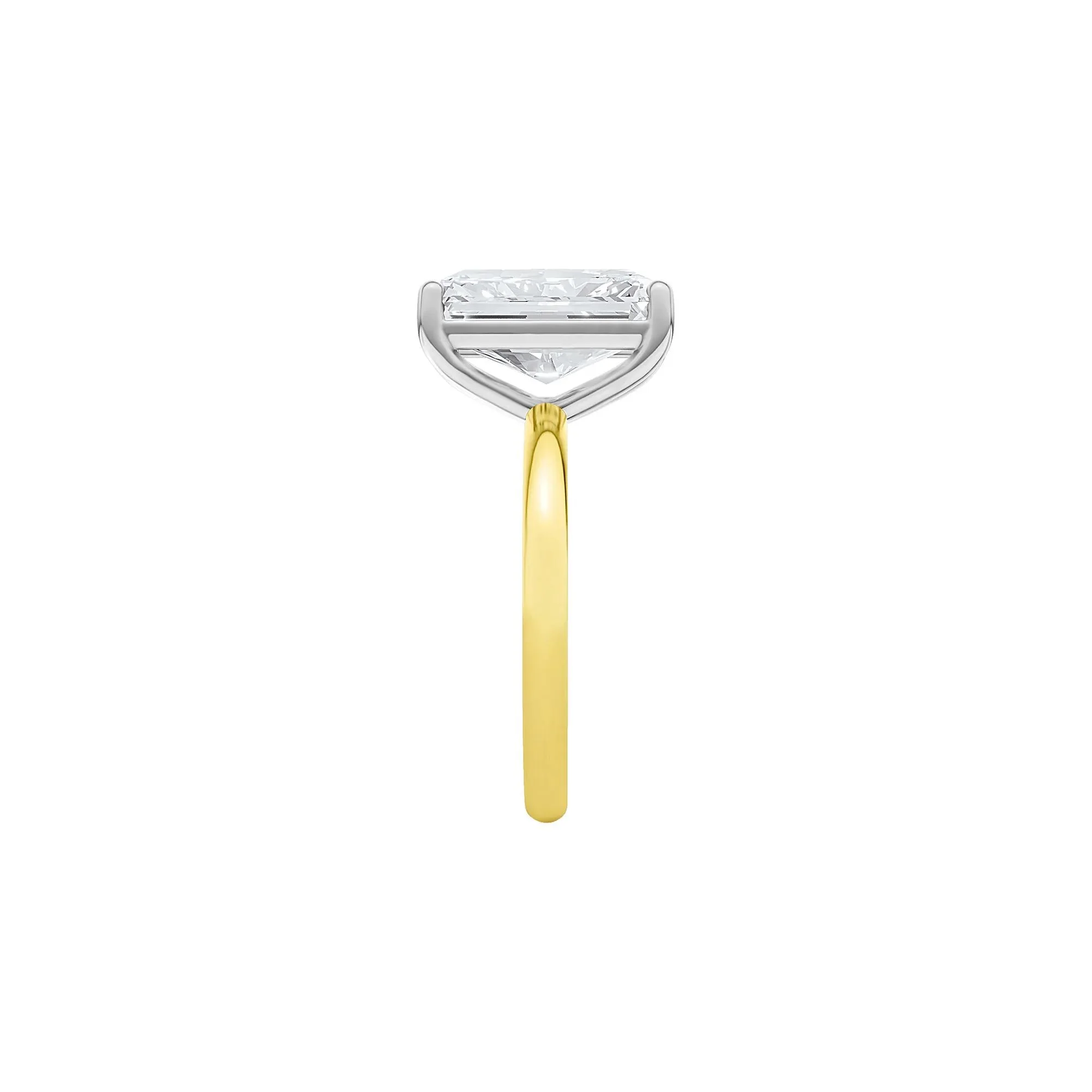 Lab Grown Diamond Radiant-Cut Solitaire Ring 14K Yellow & White Gold (5 CT.) Size 9.5 2mm - Image 3