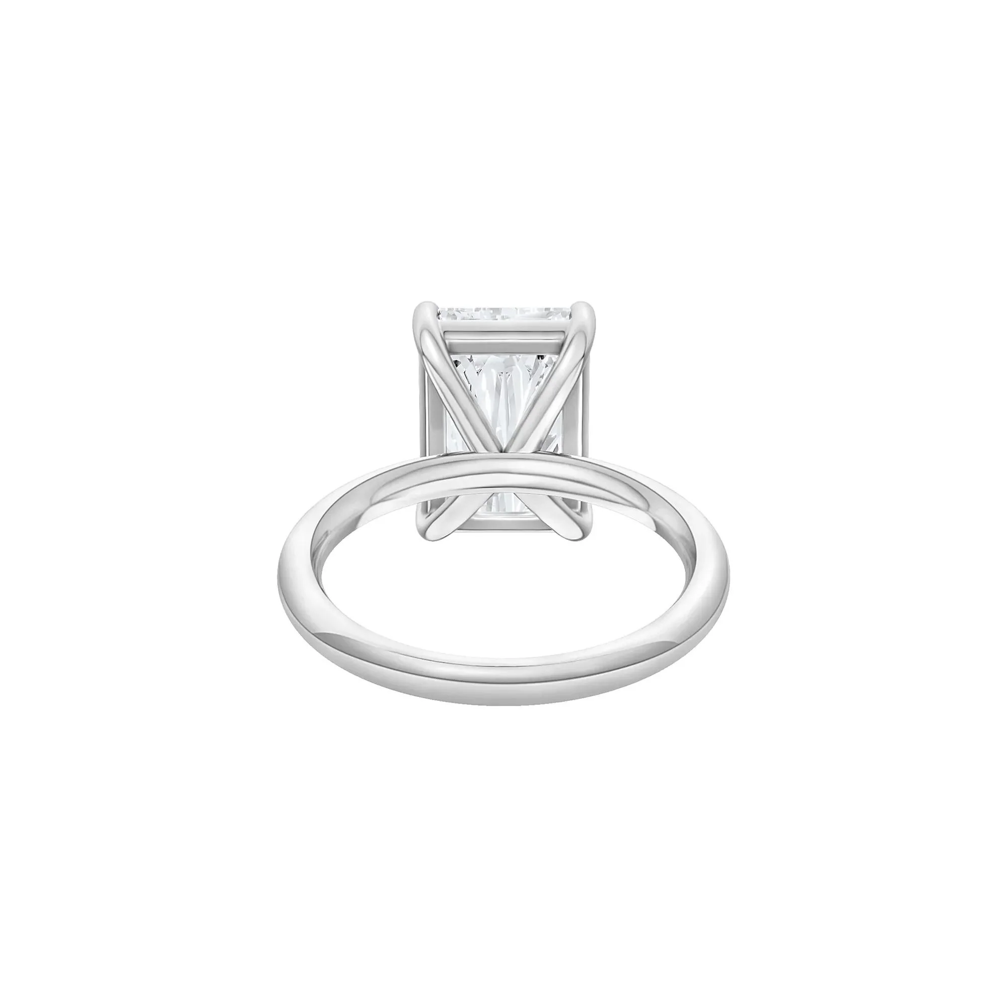 Lab Grown Diamond Radiant-Cut Solitaire Ring Platinum (5 CT.) White Size 4 2mm - Image 4