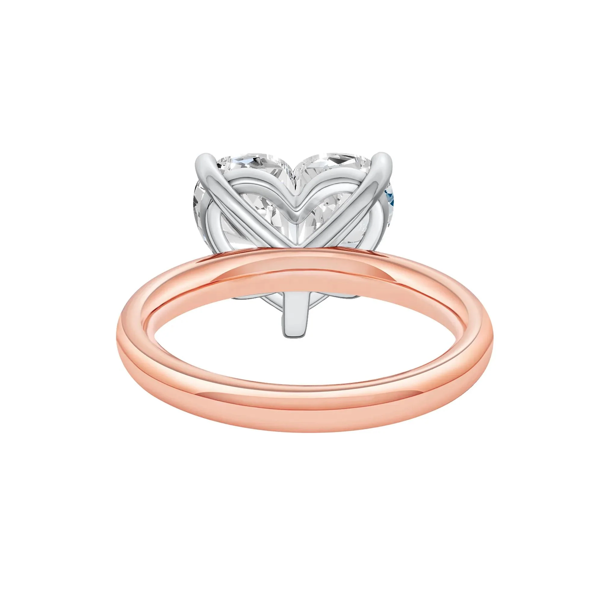 Lab Grown Diamond Heart-Shaped Solitaire Ring 14K Rose & White Gold (5 CT.) Size 10.5 2mm - Image 4