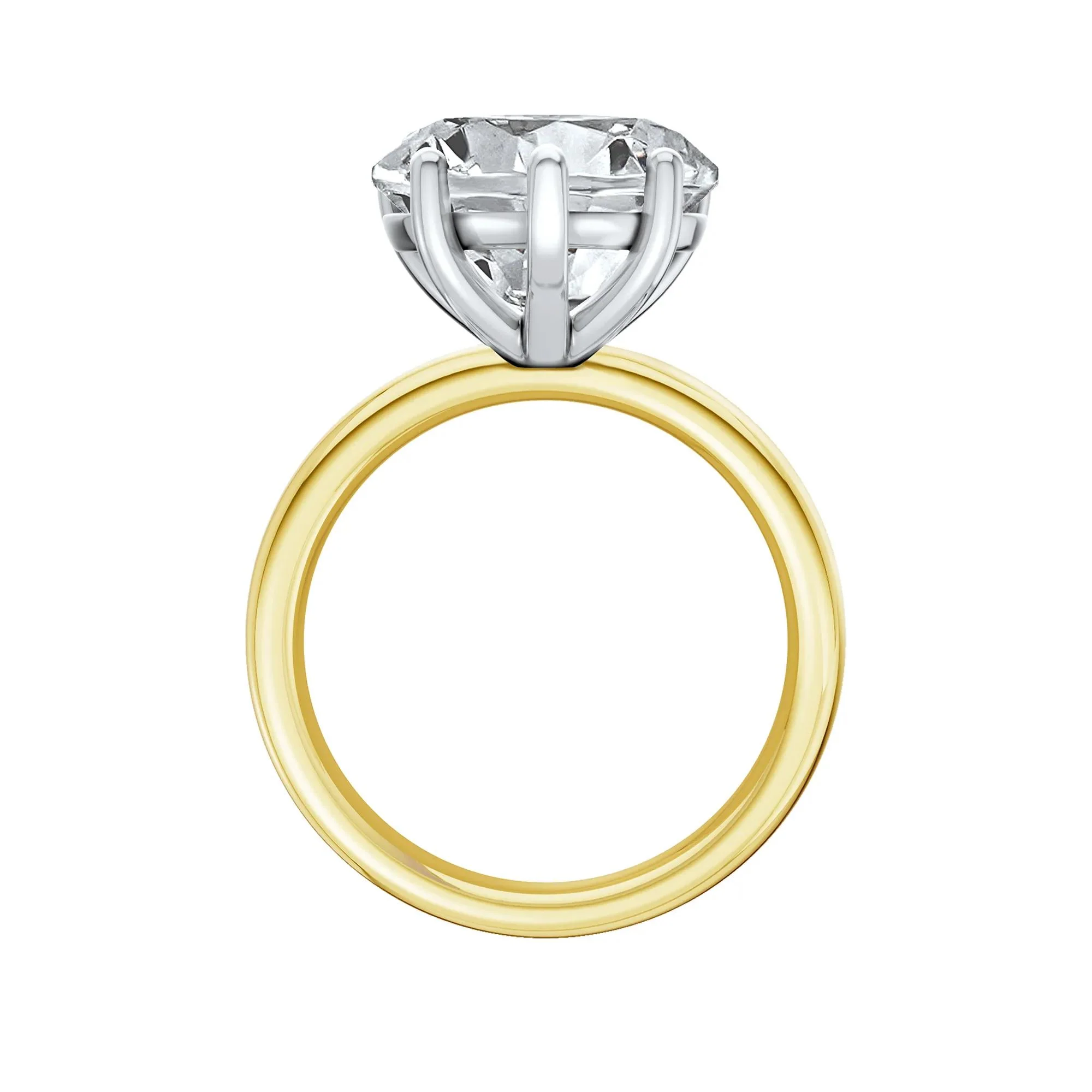 Lab Grown Diamond Heart-Shaped Solitaire Ring 14K Yellow & White Gold (5 CT.) Size 10 2mm - Image 2