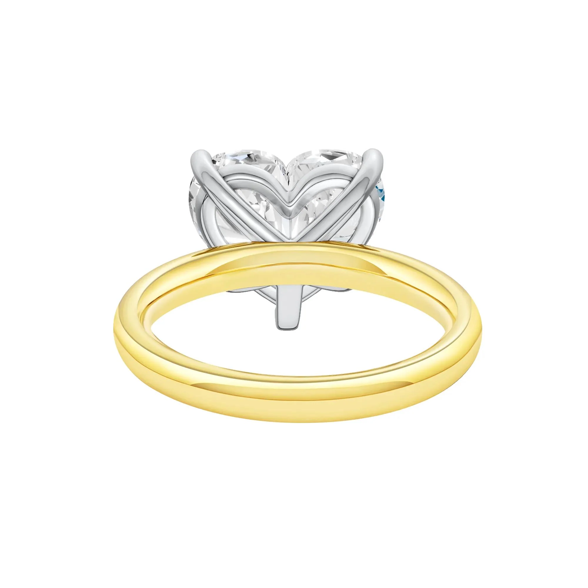 Lab Grown Diamond Heart-Shaped Solitaire Ring 14K Yellow & White Gold (5 CT.) Size 12 2mm - Image 4
