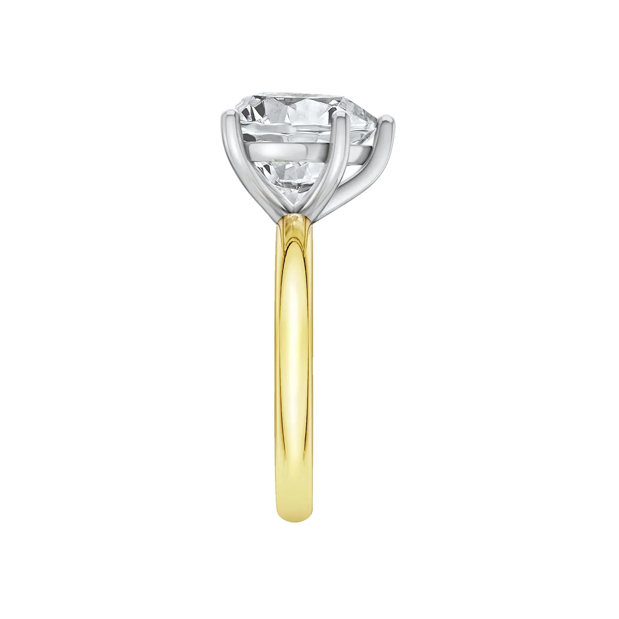 Lab Grown Diamond Heart-Shaped Solitaire Ring 14K Yellow & White Gold (5 CT.) Size 4 2mm - Image 3