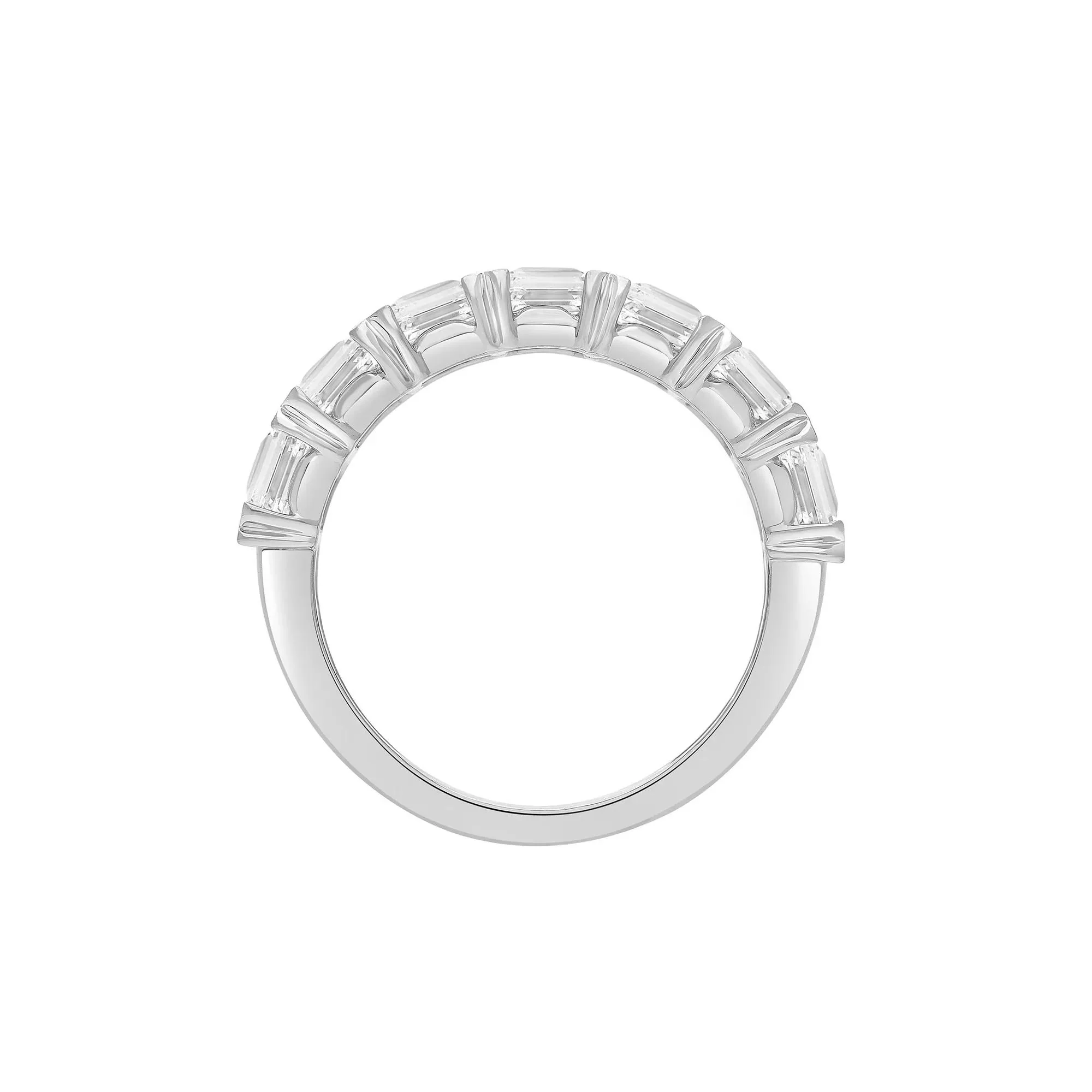 5 CT. Tw. Lab Grown Diamond Radiant Anniversary Band Ring 14K White Gold Size 7 - Image 2