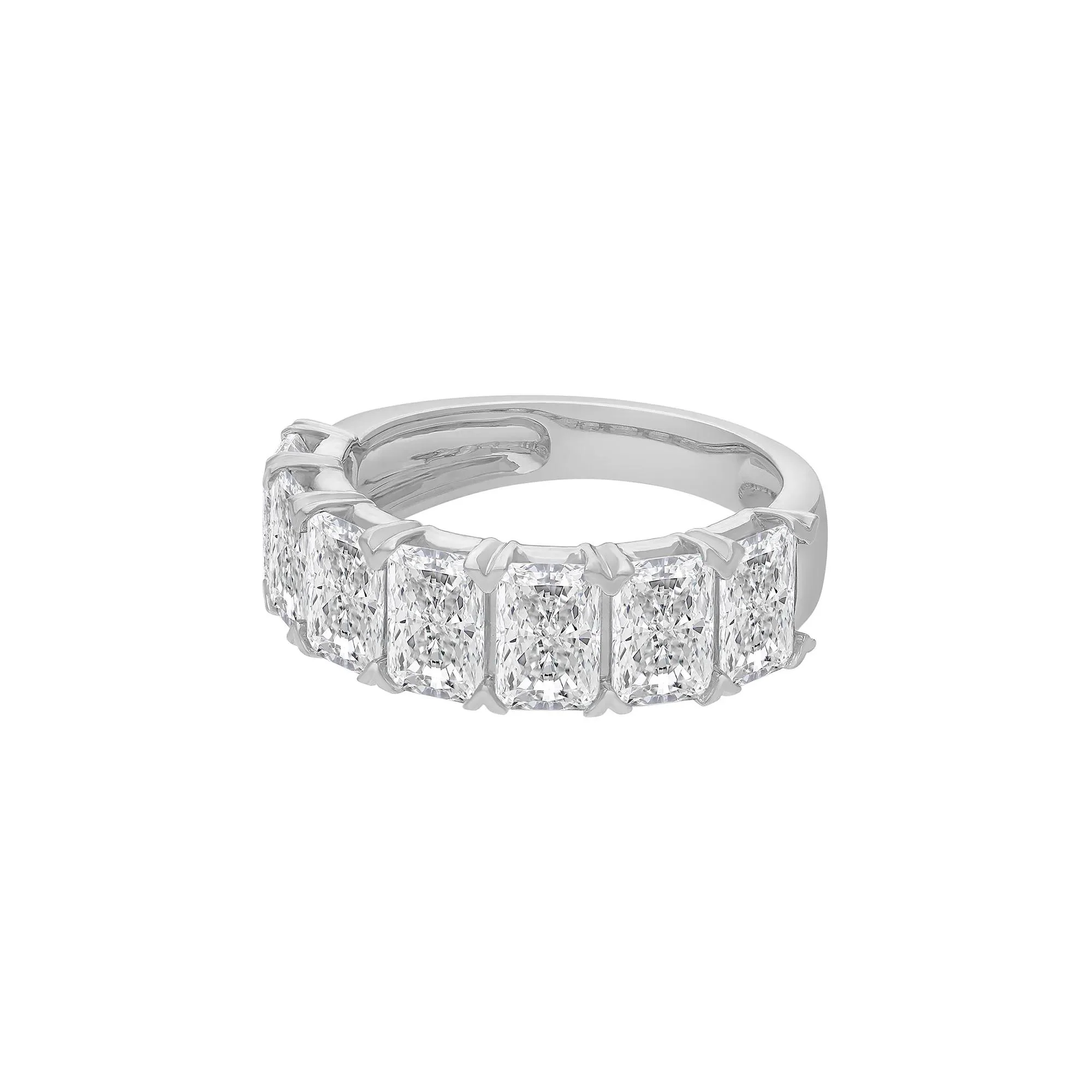 5 CT. Tw. Lab Grown Diamond Radiant Anniversary Band Ring 14K White Gold Size 7.5 - Image 4
