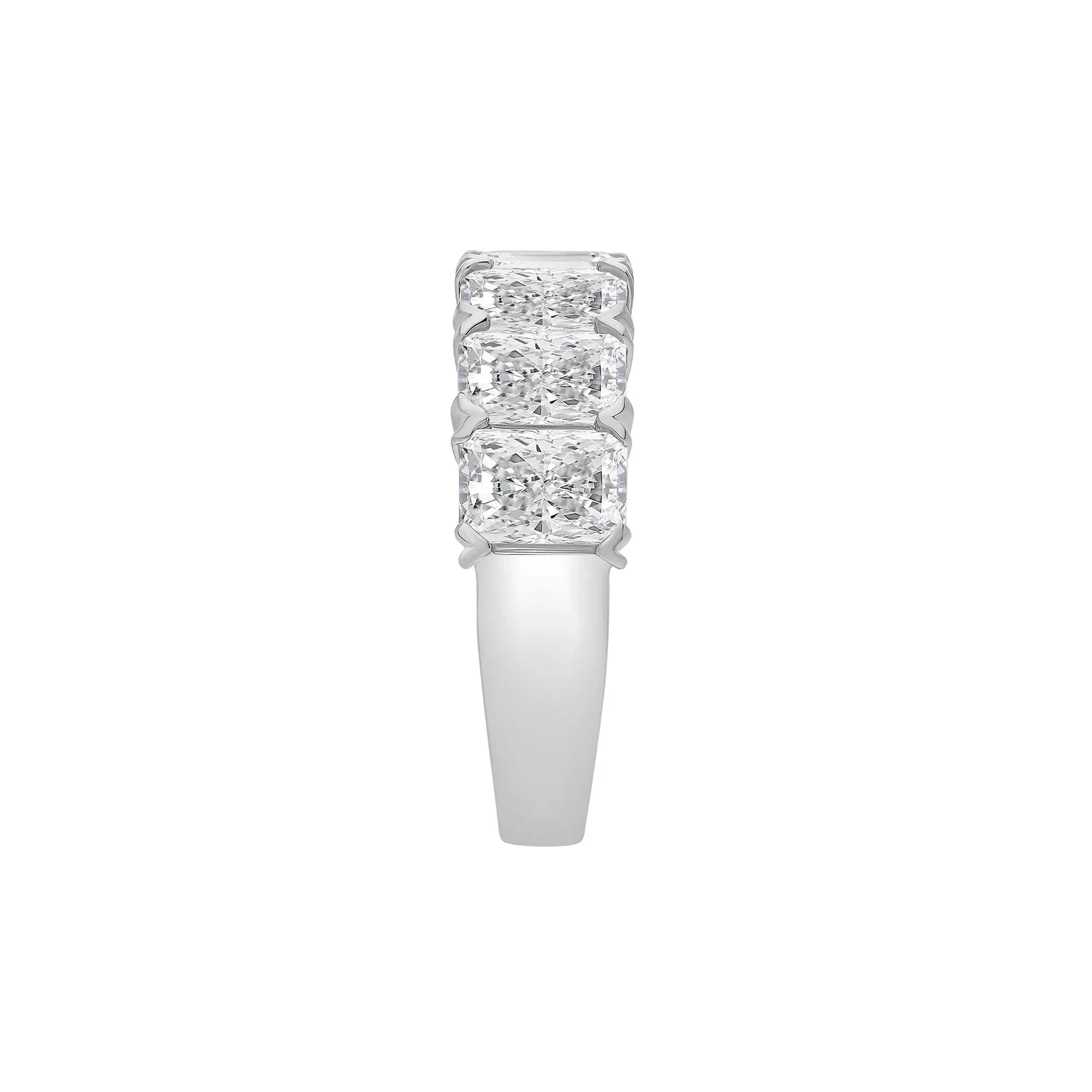 5 CT. Tw. Lab Grown Diamond Radiant Anniversary Band Ring 14K White Gold Size 8.5 - Image 3