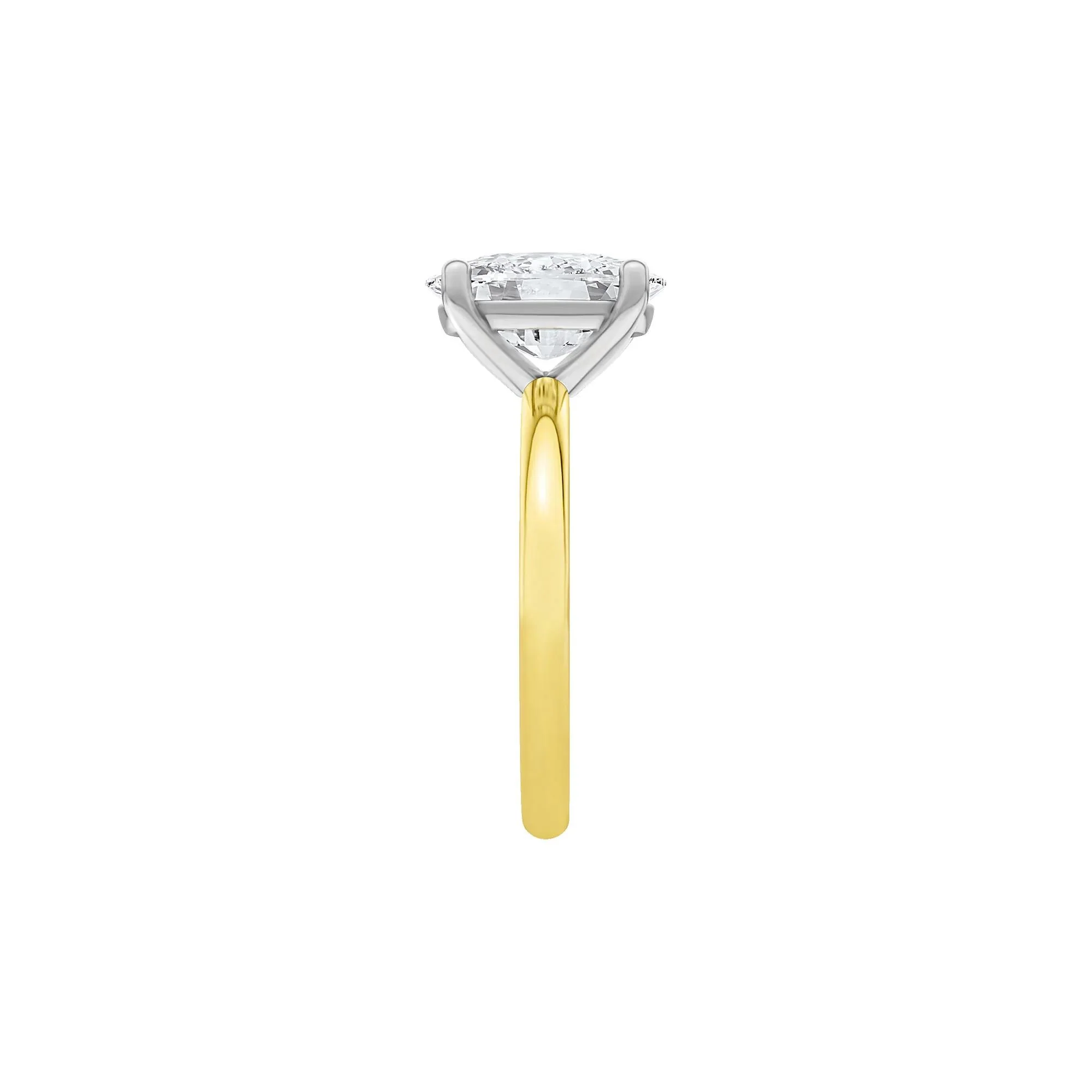 5 CT. Tw. Lab Grown Diamond Elongated Cushion-Cut Engagement Ring 14K Yellow and White Gold Size 4 2mm - Image 3