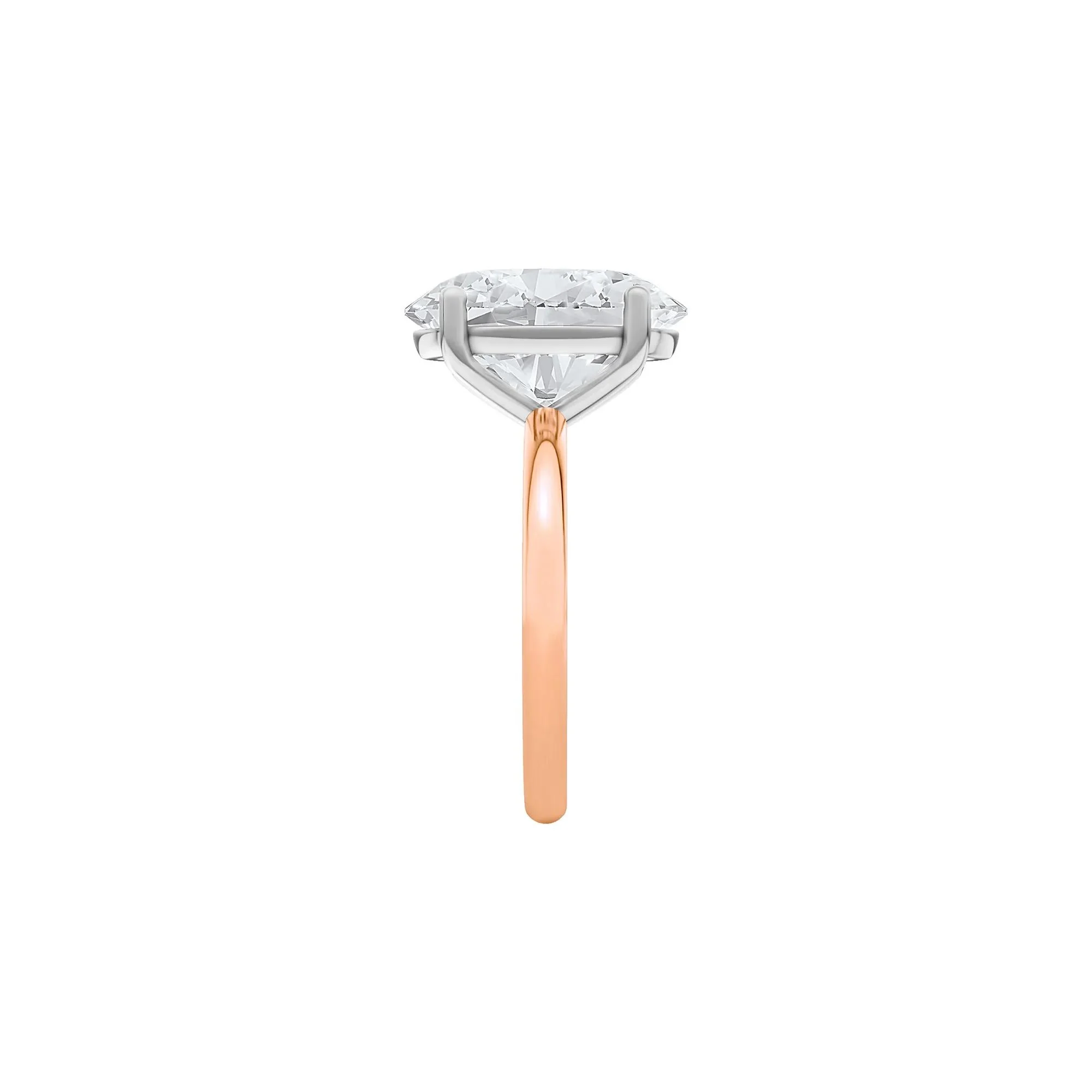 5 CT. Tw. Lab Grown Diamond Oval Solitaire Engagement Ring 14K Rose & White Gold Size 5 2mm - Image 3