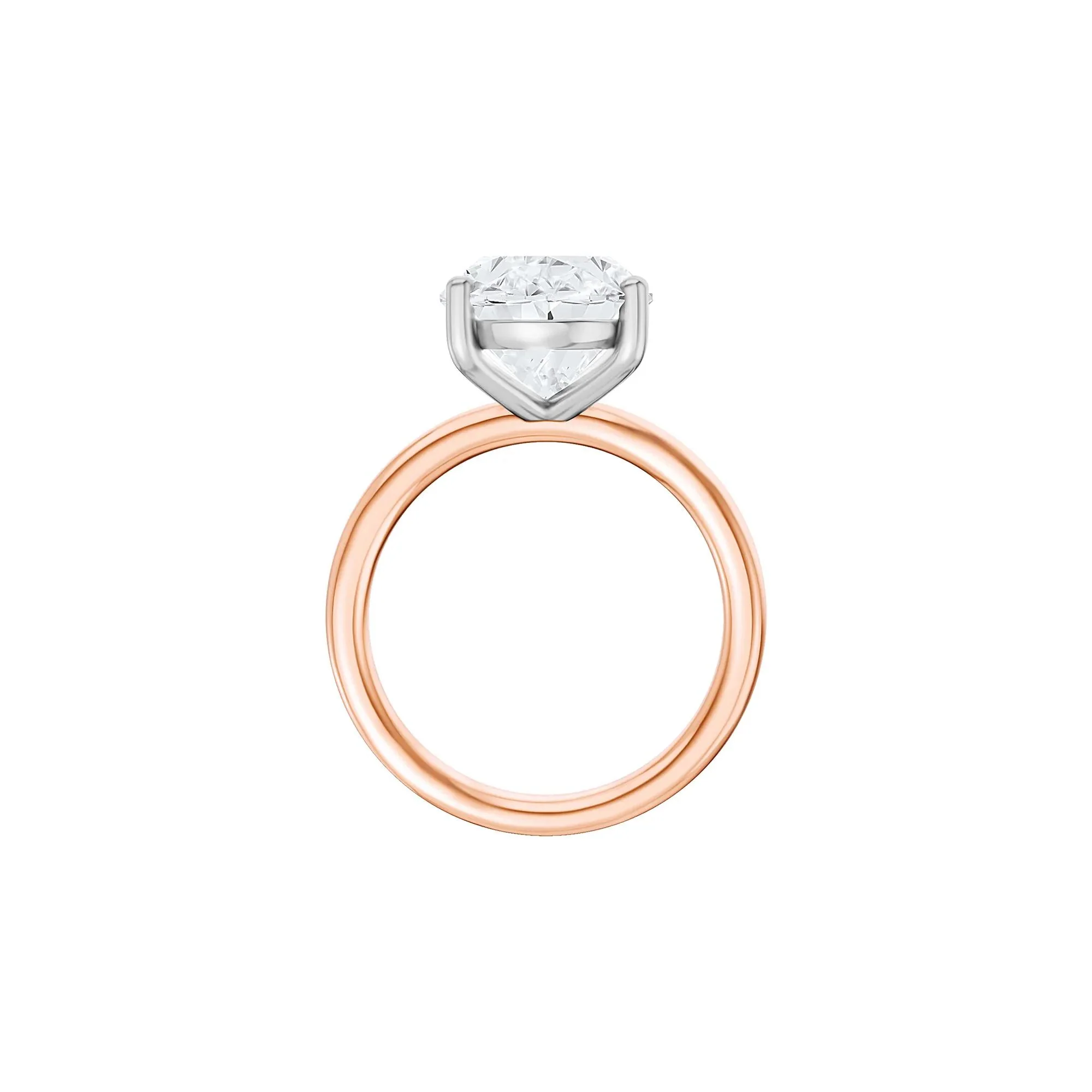 5 CT. Tw. Lab Grown Diamond Oval Solitaire Engagement Ring 14K Rose & White Gold Size 7.5 2mm - Image 2