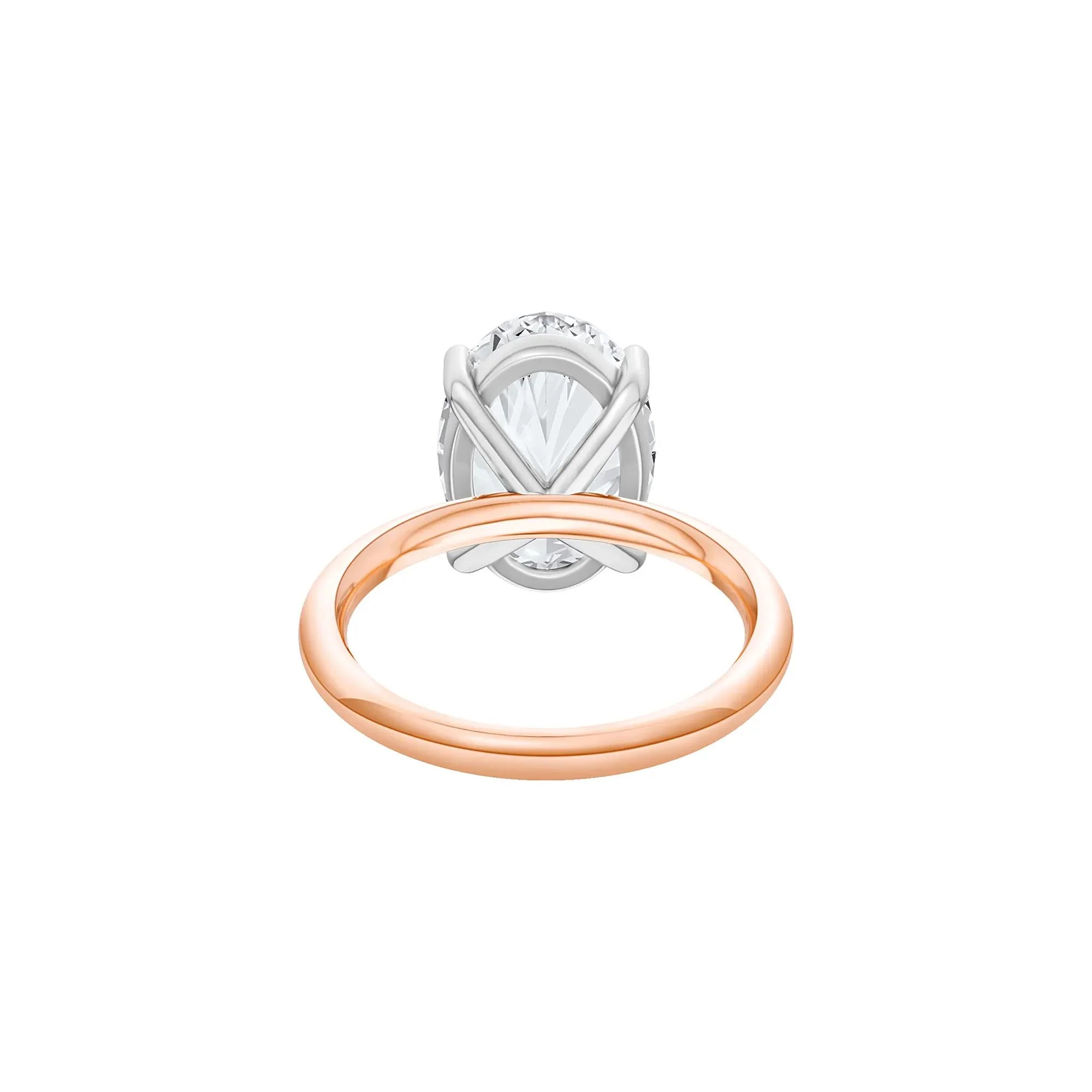 5 CT. Tw. Lab Grown Diamond Oval Solitaire Engagement Ring 14K Rose & White Gold Size 7.5 2mm - Image 4