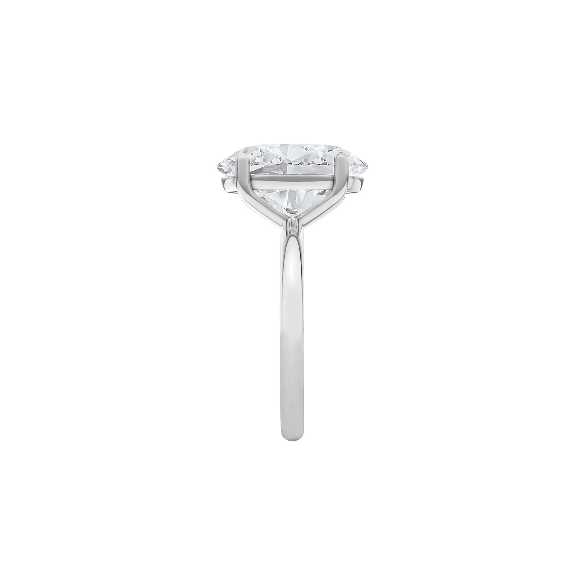 Lab Grown Diamond Oval Solitaire Ring 14K White Gold (5 CT.) Size 7.5 2mm - Image 3