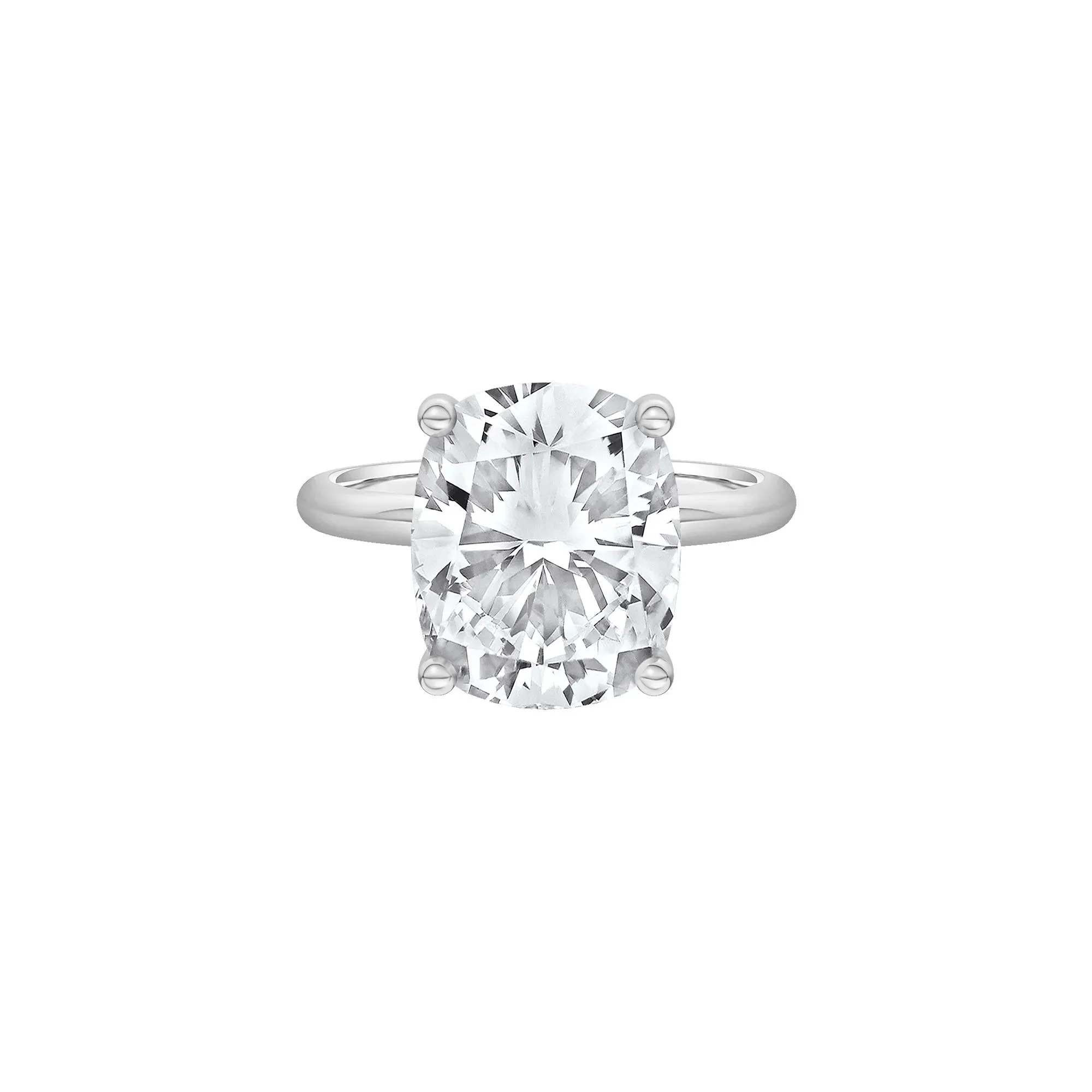 6 CT. Tw. Lab Grown Diamond Elongated Cushion-Cut Engagement Ring 14K White Gold Size 7 2mm