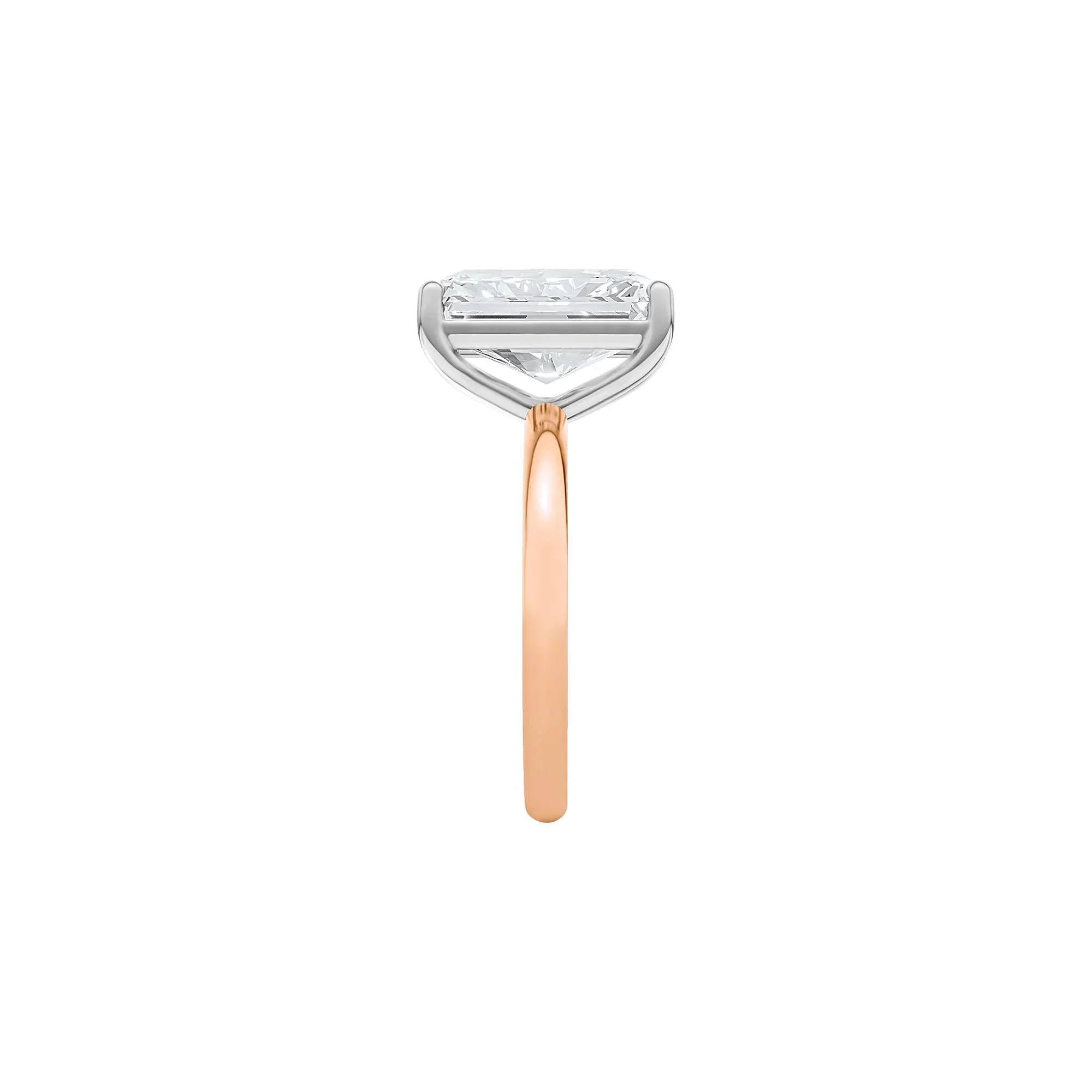 Lab Grown Diamond Radiant-Cut Solitaire Ring 14K Rose & White Gold (5 CT.) Size 10.5 2mm - Image 3
