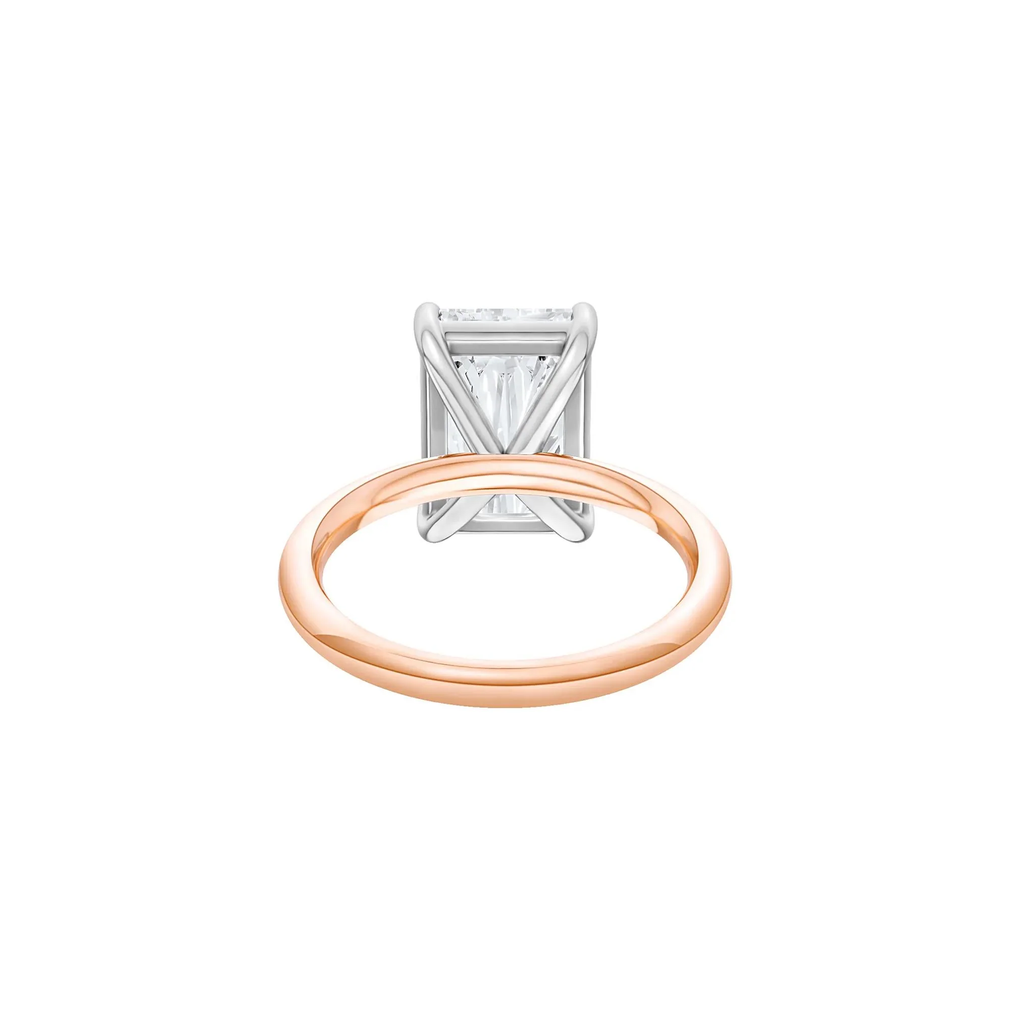 Lab Grown Diamond Radiant-Cut Solitaire Ring 14K Rose & White Gold (5 CT.) Size 6 2mm - Image 4