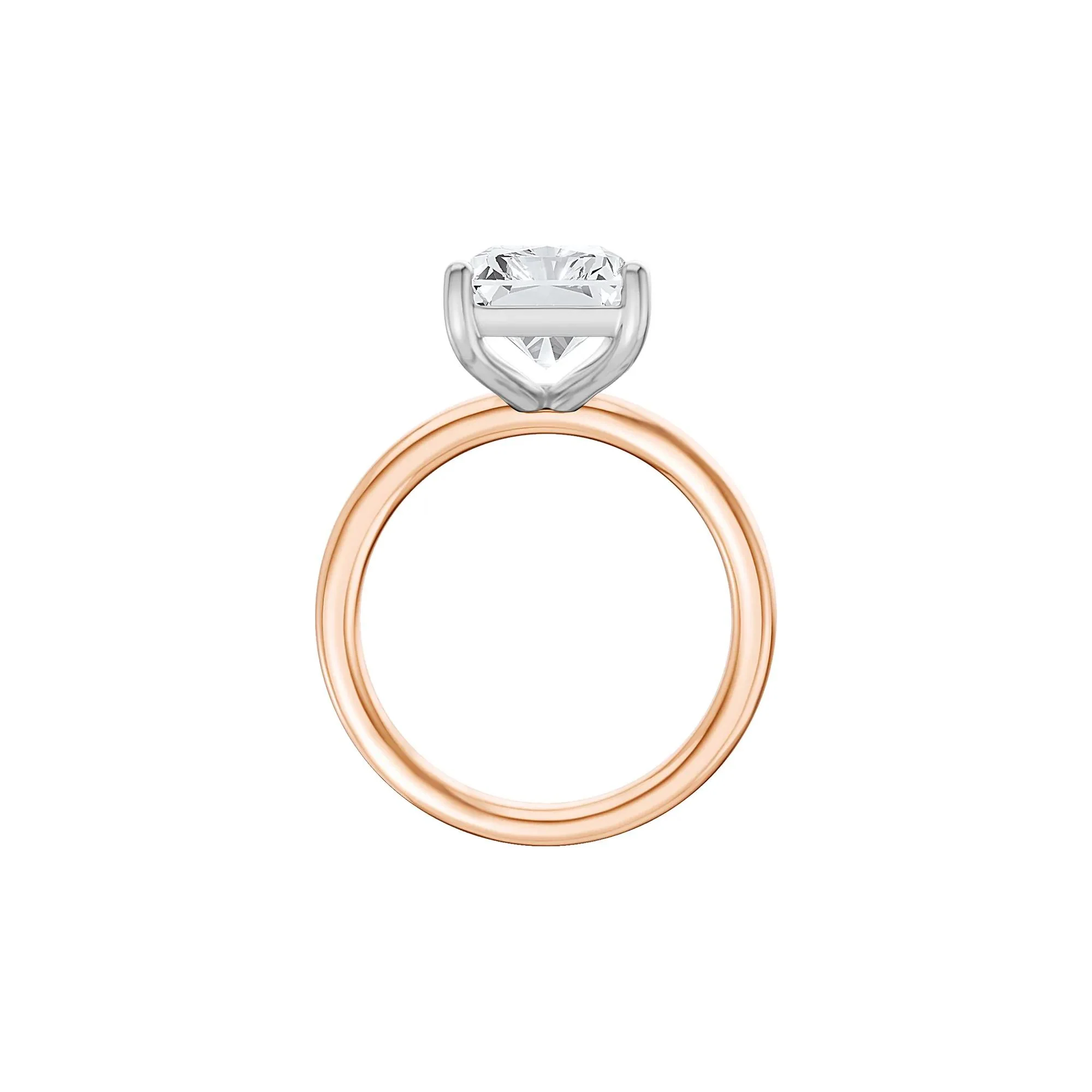 Lab Grown Diamond Radiant-Cut Solitaire Ring 14K Rose & White Gold (5 CT.) Size 6.5 2mm - Image 2