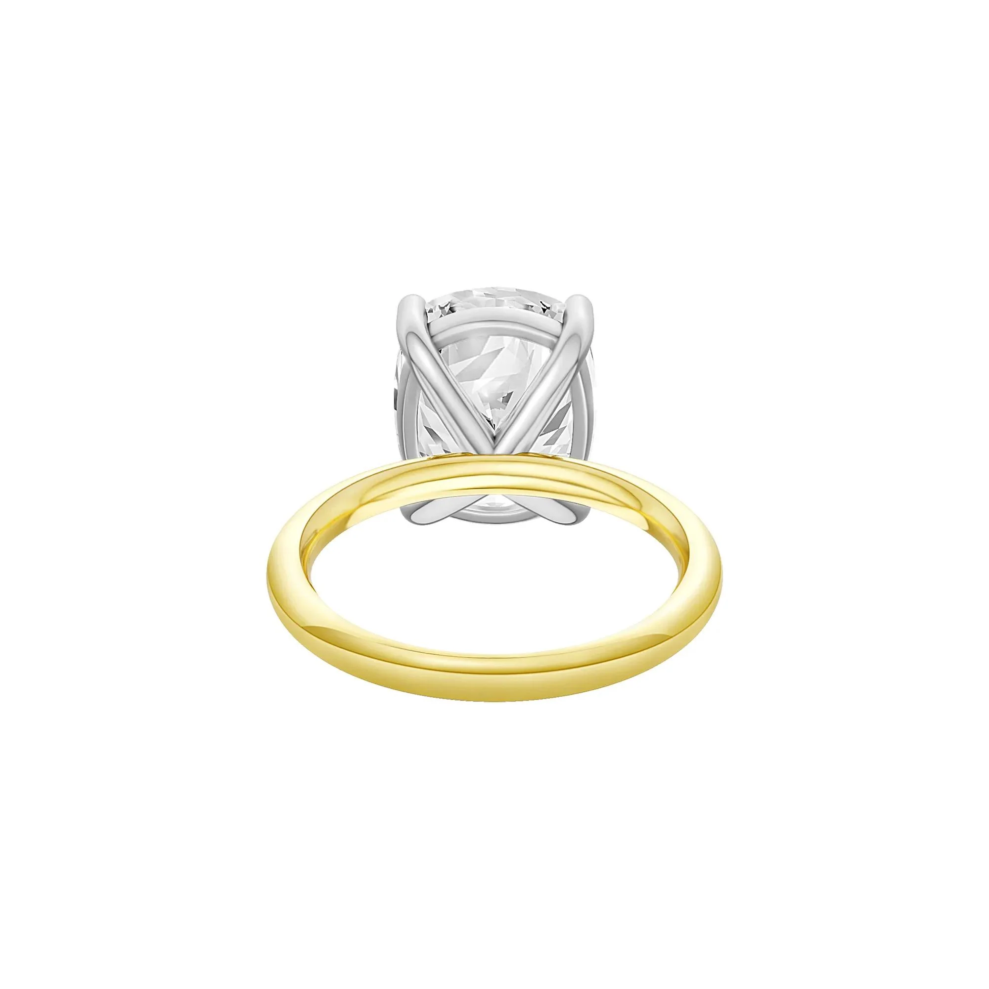 6 CT. Tw. Lab Grown Diamond Elongated Cushion-Cut Engagement Ring 14K Yellow and White Gold Size 11 2mm - Image 4