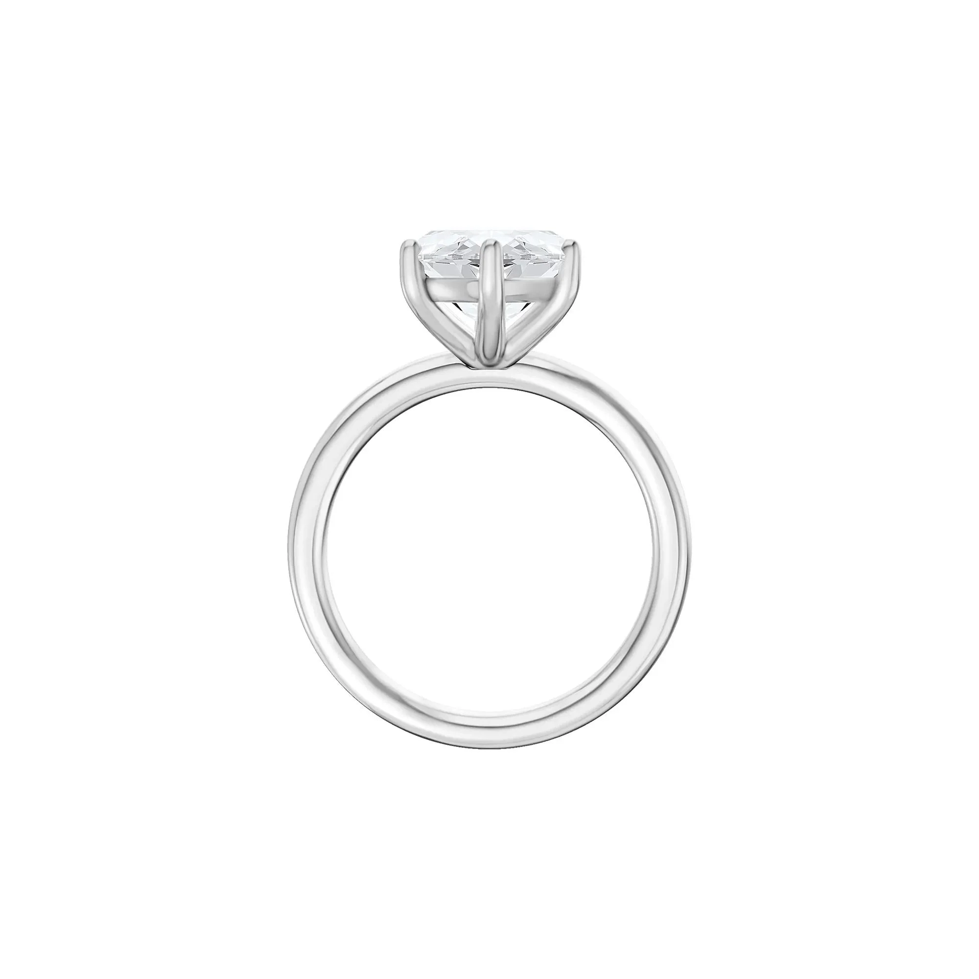 4 CT. Tw. Lab Grown Diamond Marquise Solitaire Engagement Ring Platinum White Size 5.5 2mm - Image 2
