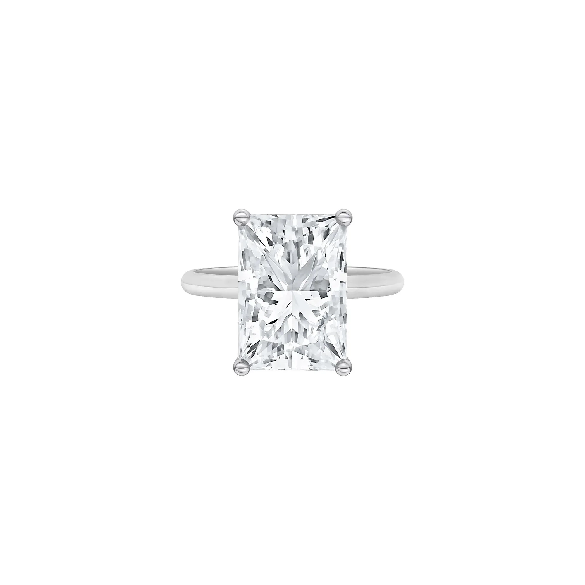 Lab Grown Diamond Radiant-Cut Solitaire Ring Platinum (6 CT.) White Size 12 2mm