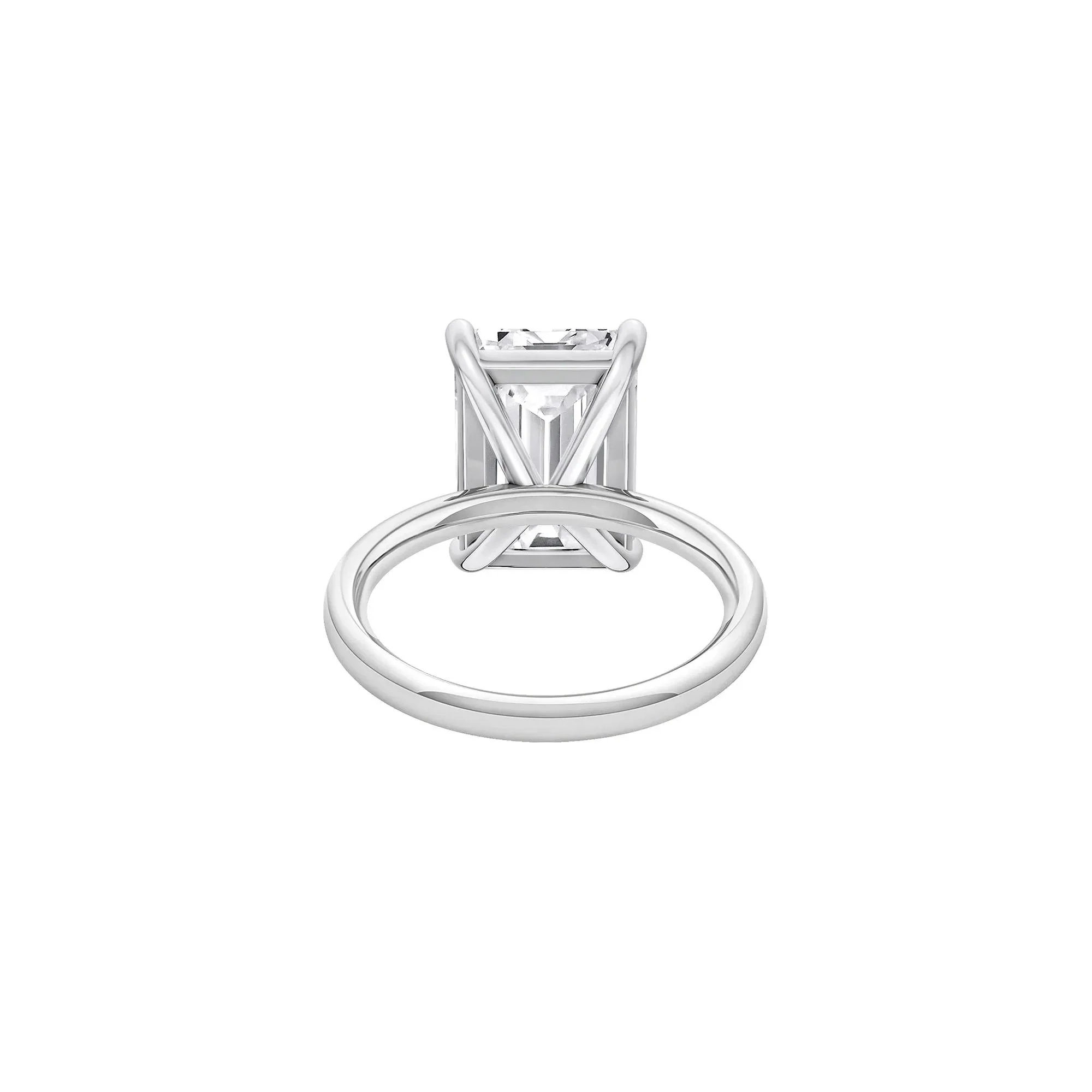 Lab Grown Diamond Radiant-Cut Solitaire Ring Platinum (6 CT.) White Size 4 2mm - Image 4