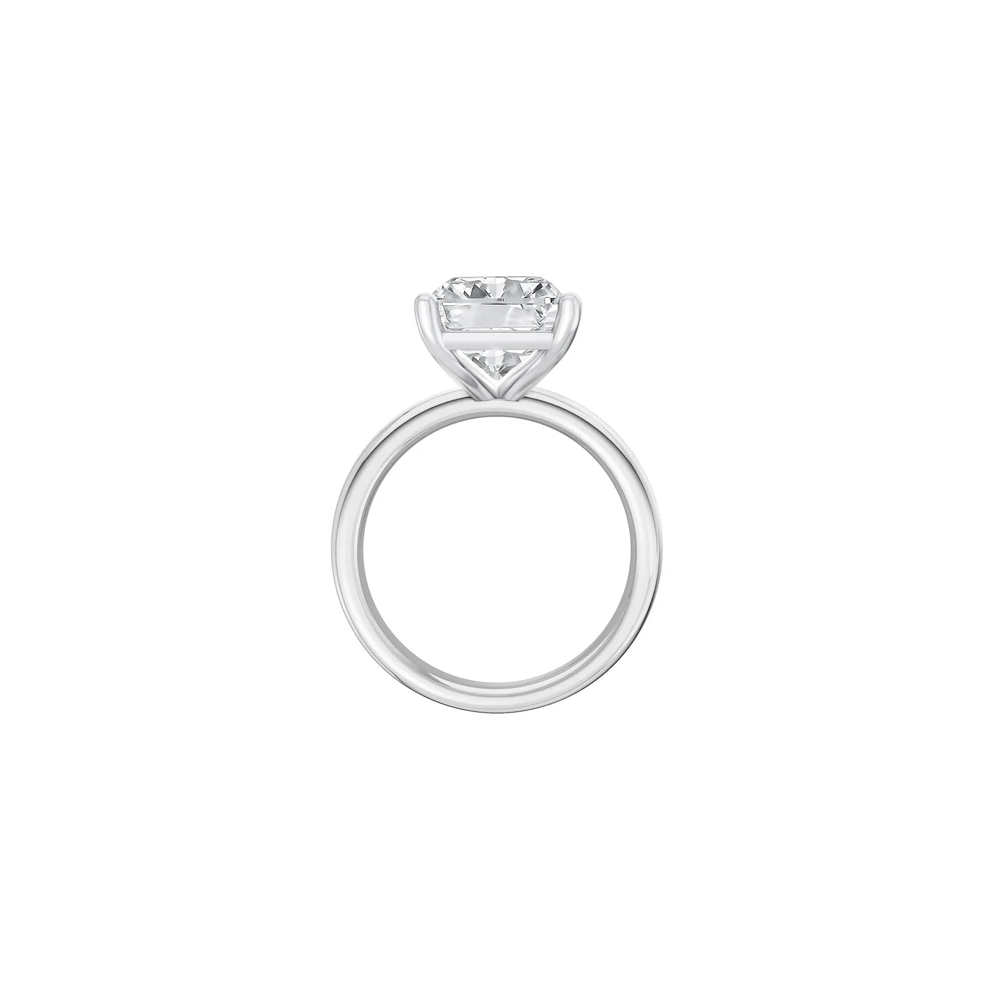 Lab Grown Diamond Radiant-Cut Solitaire Ring Platinum (6 CT.) White Size 6 2mm - Image 2