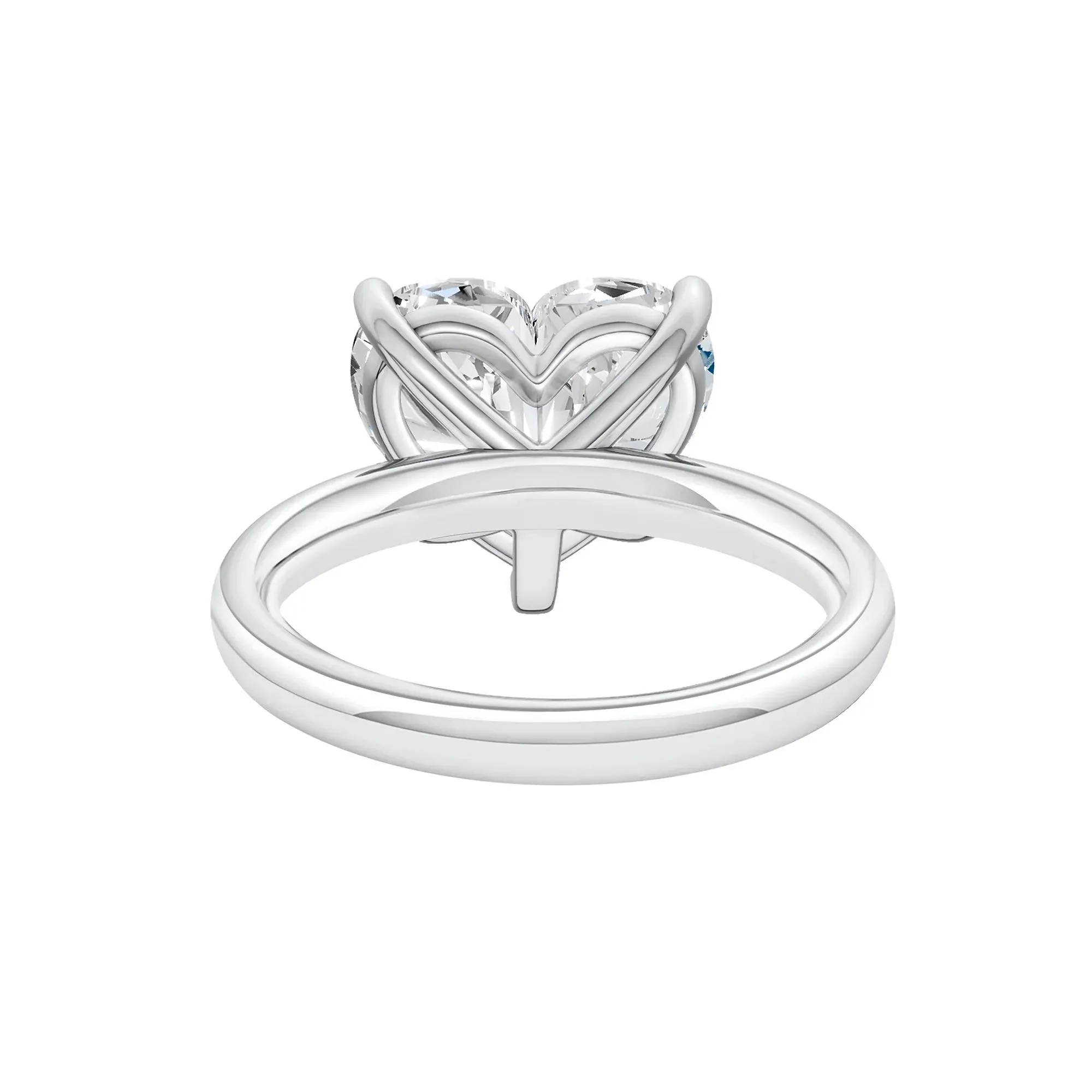Lab Grown Diamond Heart-Shaped Solitaire Ring Platinum (5 CT.) White Size 6 2mm - Image 4