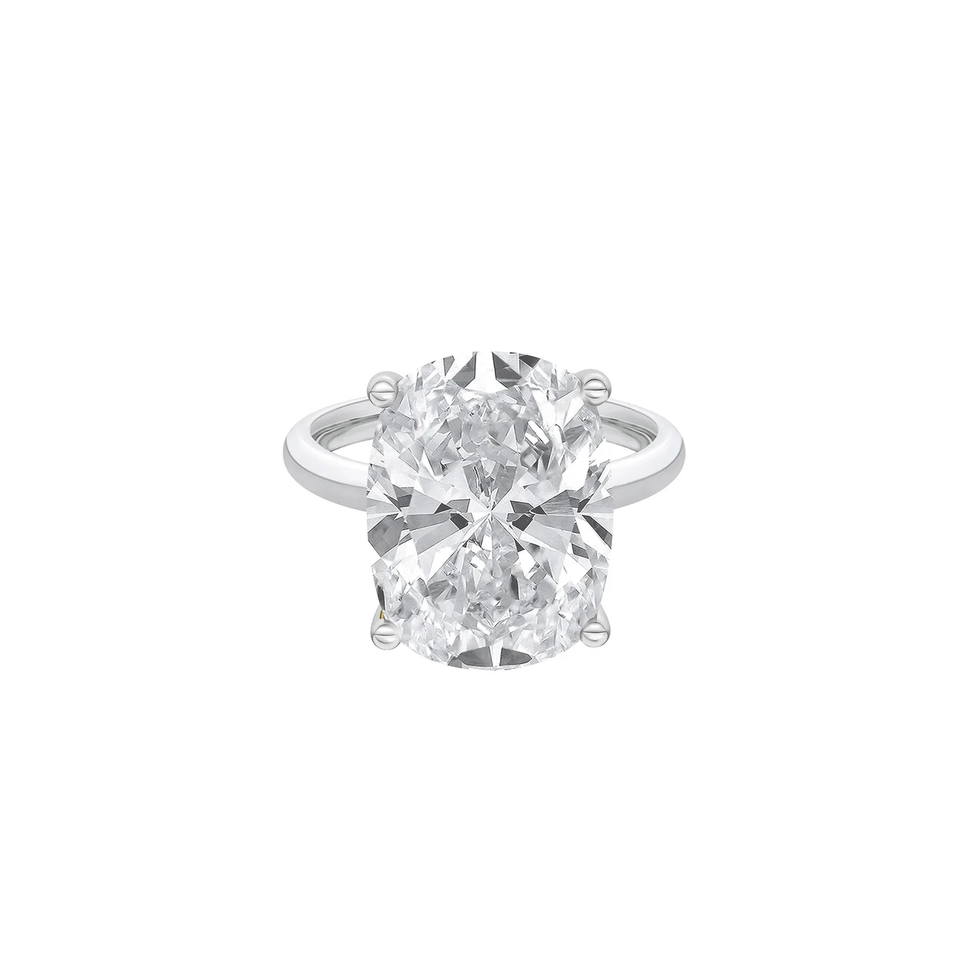 8 CT. Tw. Lab Grown Diamond Elongated Cushion-Cut Engagement Ring 14K White Gold Size 6 2mm