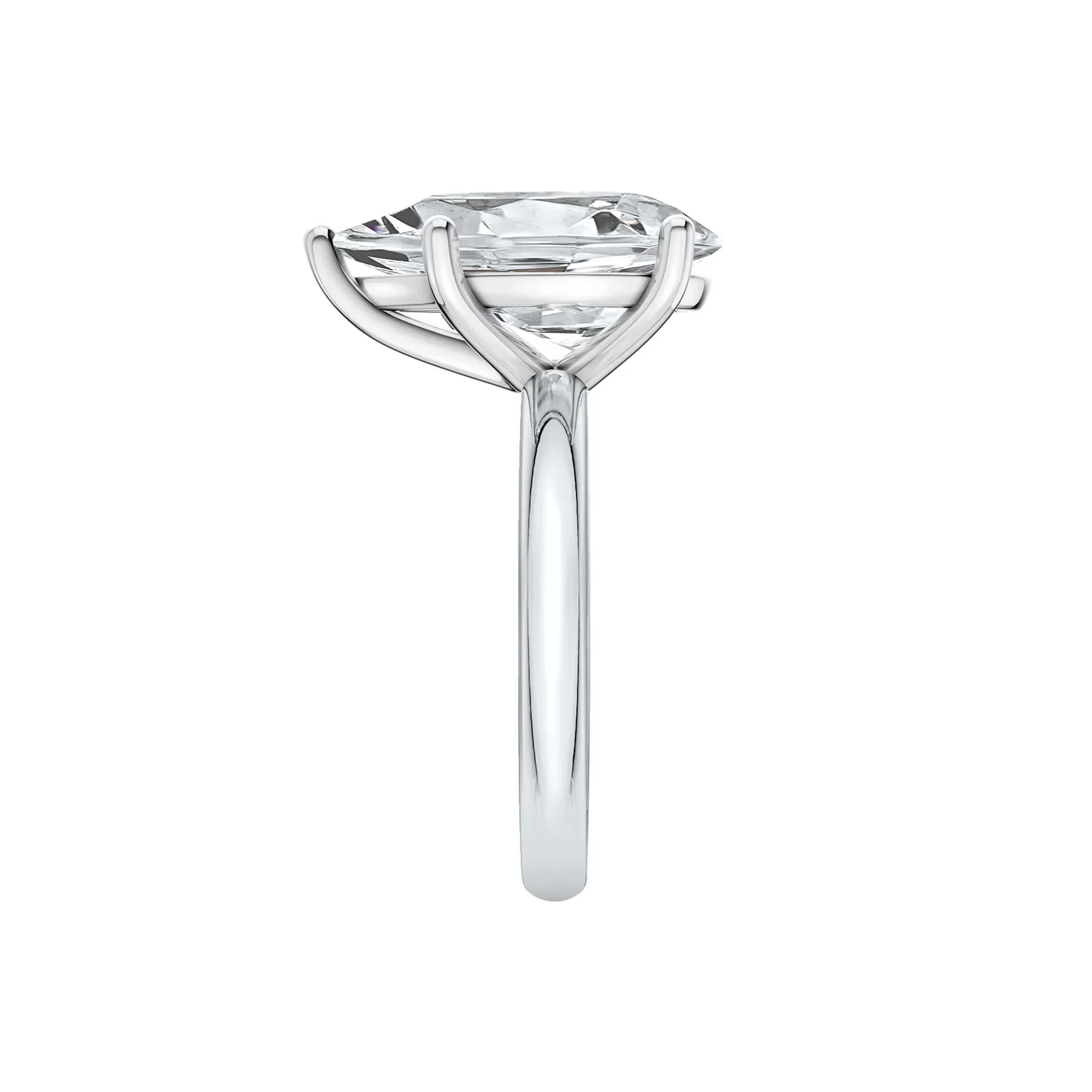 Lab Grown Diamond Pear-Shaped Solitaire Ring 14K White Gold (5 CT.) Size 10.5 2mm - Image 3