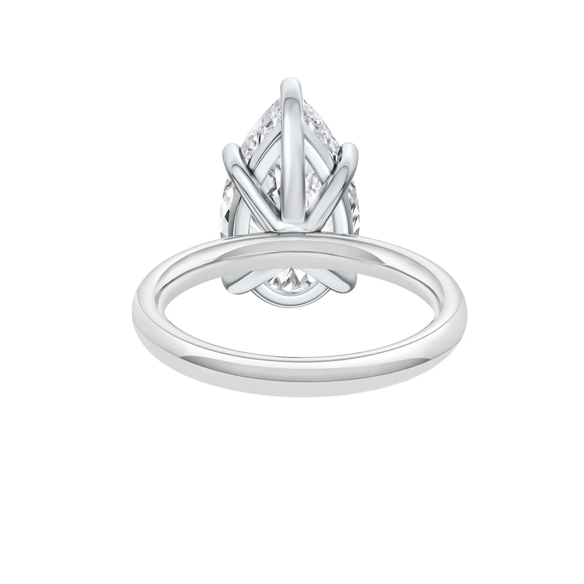 Lab Grown Diamond Pear-Shaped Solitaire Ring 14K White Gold (5 CT.) Size 8 2mm - Image 4