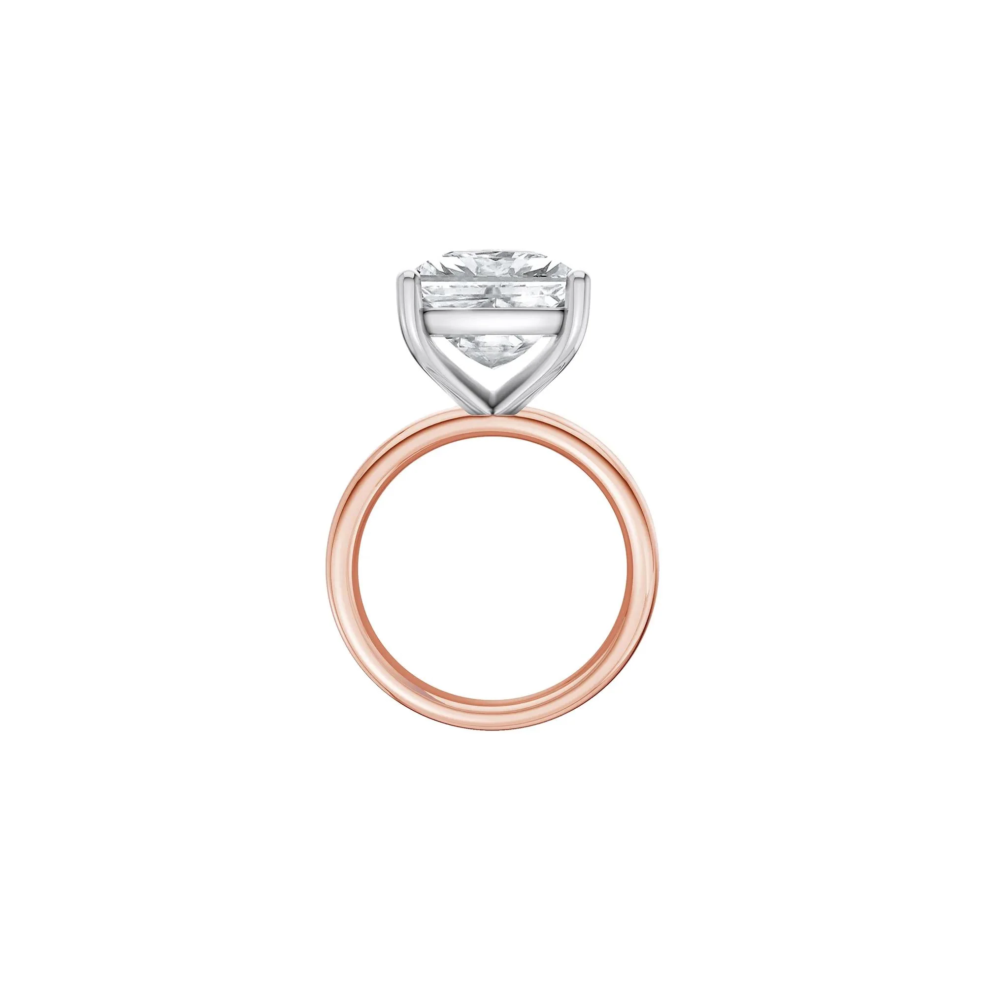 9 CT. Tw. Lab Grown Diamond Elongated Cushion-Cut Engagement Ring 14K Rose and White Gold Size 10 2mm - Image 2