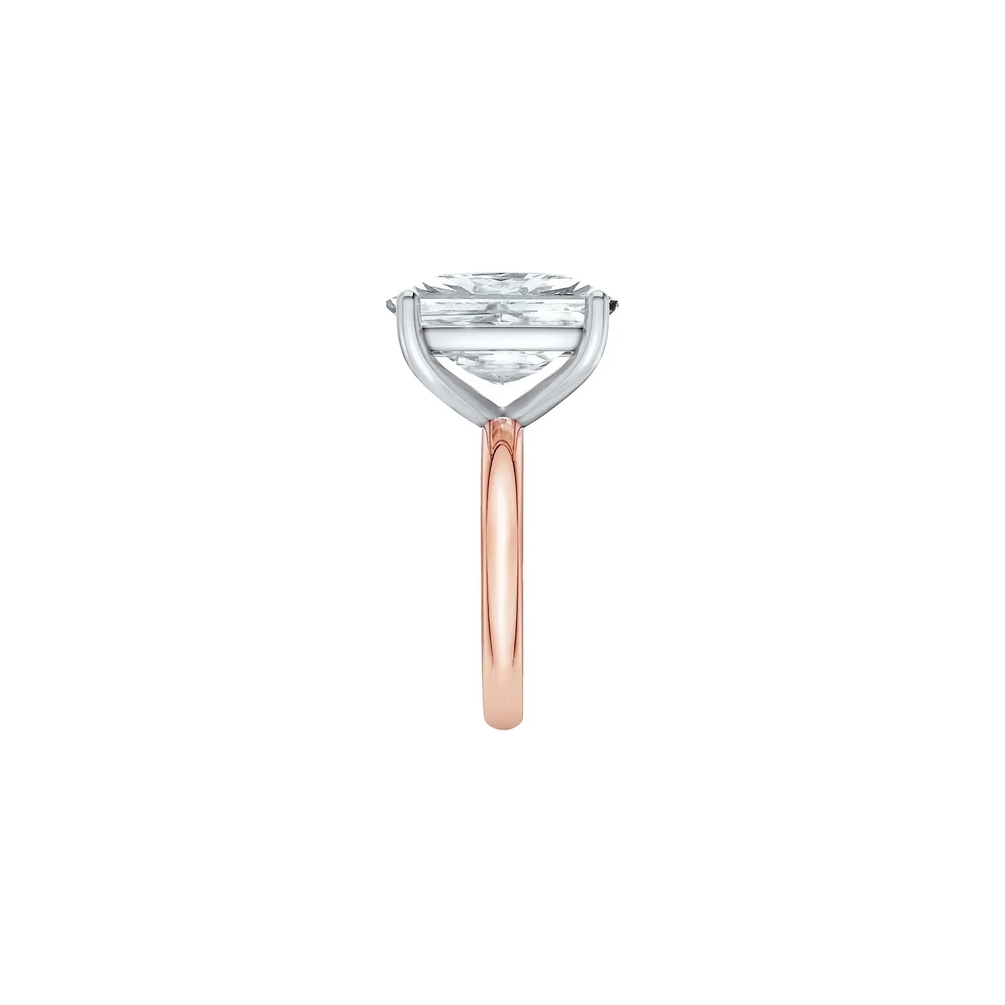 9 CT. Tw. Lab Grown Diamond Elongated Cushion-Cut Engagement Ring 14K Rose and White Gold Size 11 2mm - Image 3