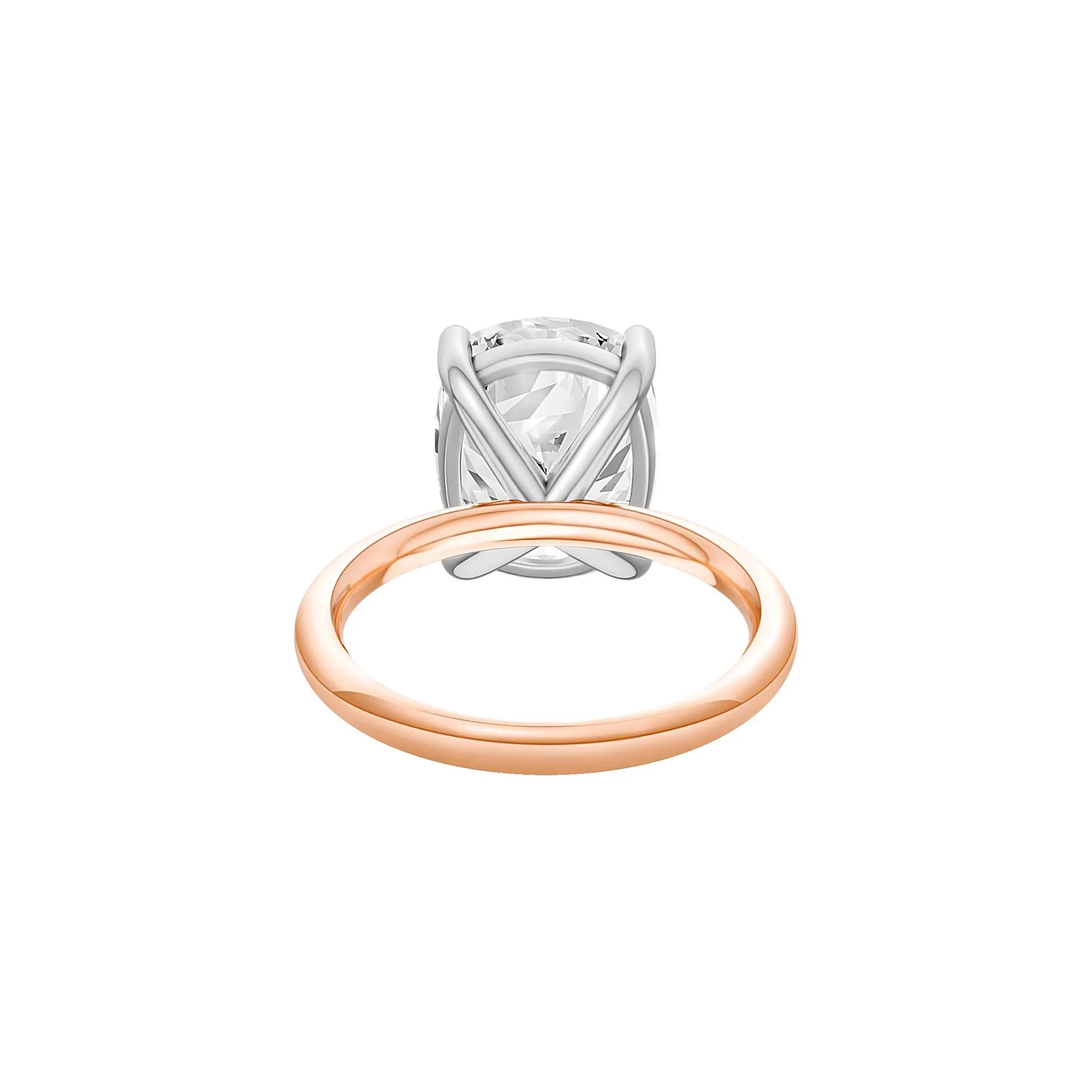 6 CT. Tw. Lab Grown Diamond Elongated Cushion-Cut Engagement Ring 14K Rose and White Gold Size 5 2mm - Image 4