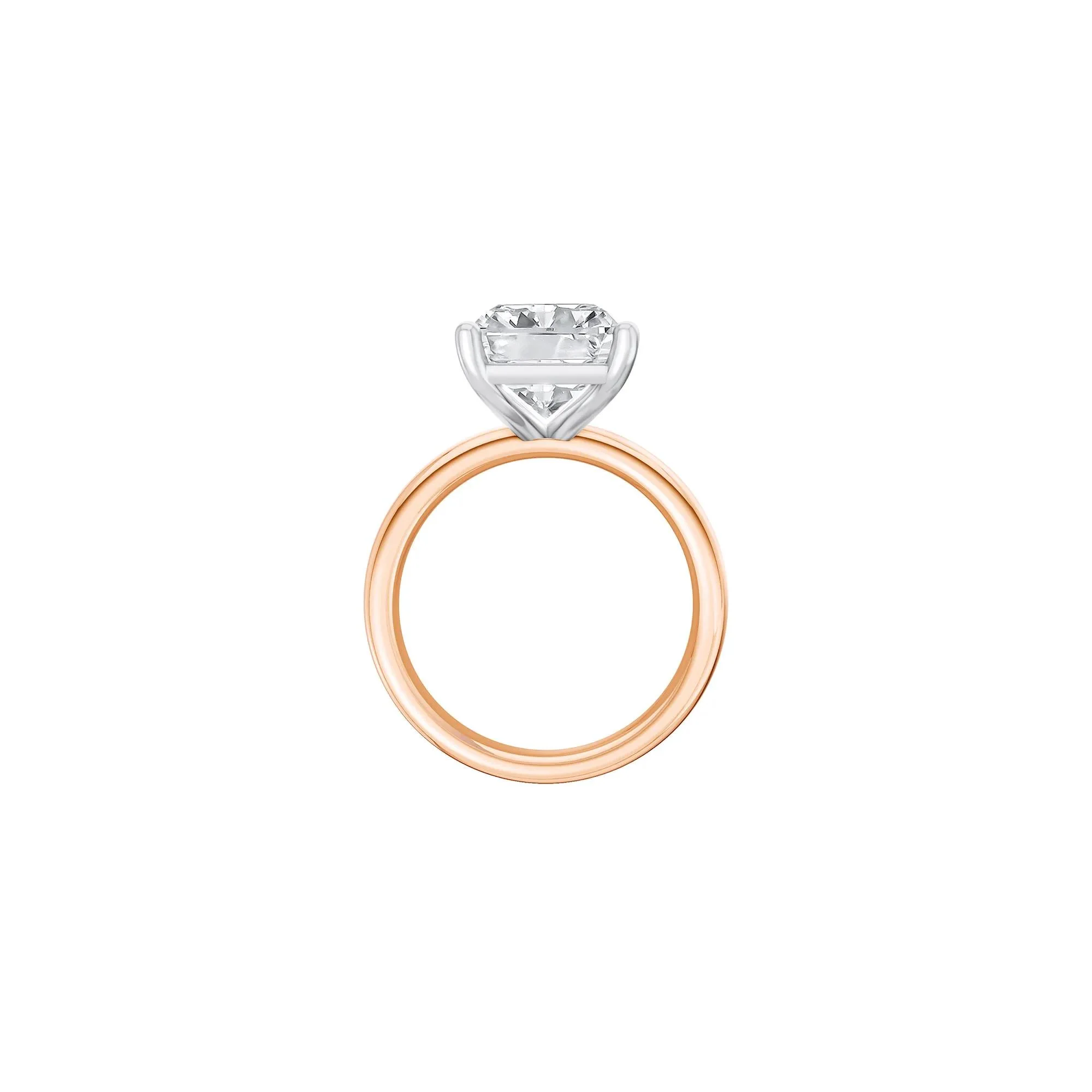 Lab Grown Diamond Radiant-Cut Solitaire Ring 14K Rose & White Gold (6 CT.) Size 11 2mm - Image 2